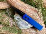 PROTECH 721-BLUE Godson 3.15" Solid Dark Blue Handles Black Blade Plain Edge Automatic Knife