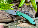 Spyderco Bob Lum Chinese Satin VG10 Steel Blade, Foliage Green Aluminum Handles