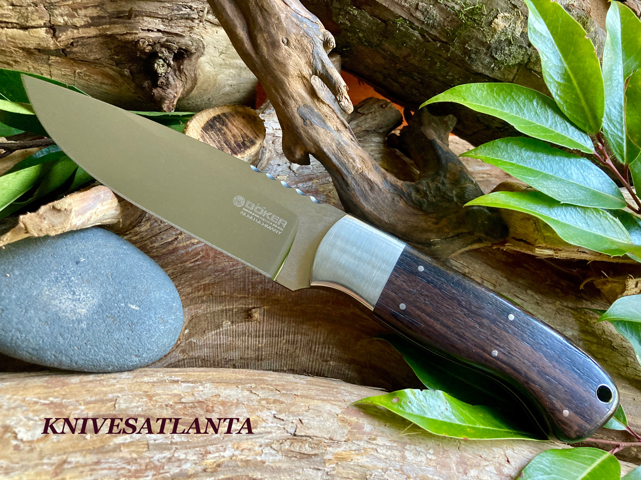 Boker Drikas~ Fixed Blade Knife ~ Grenadill Wood