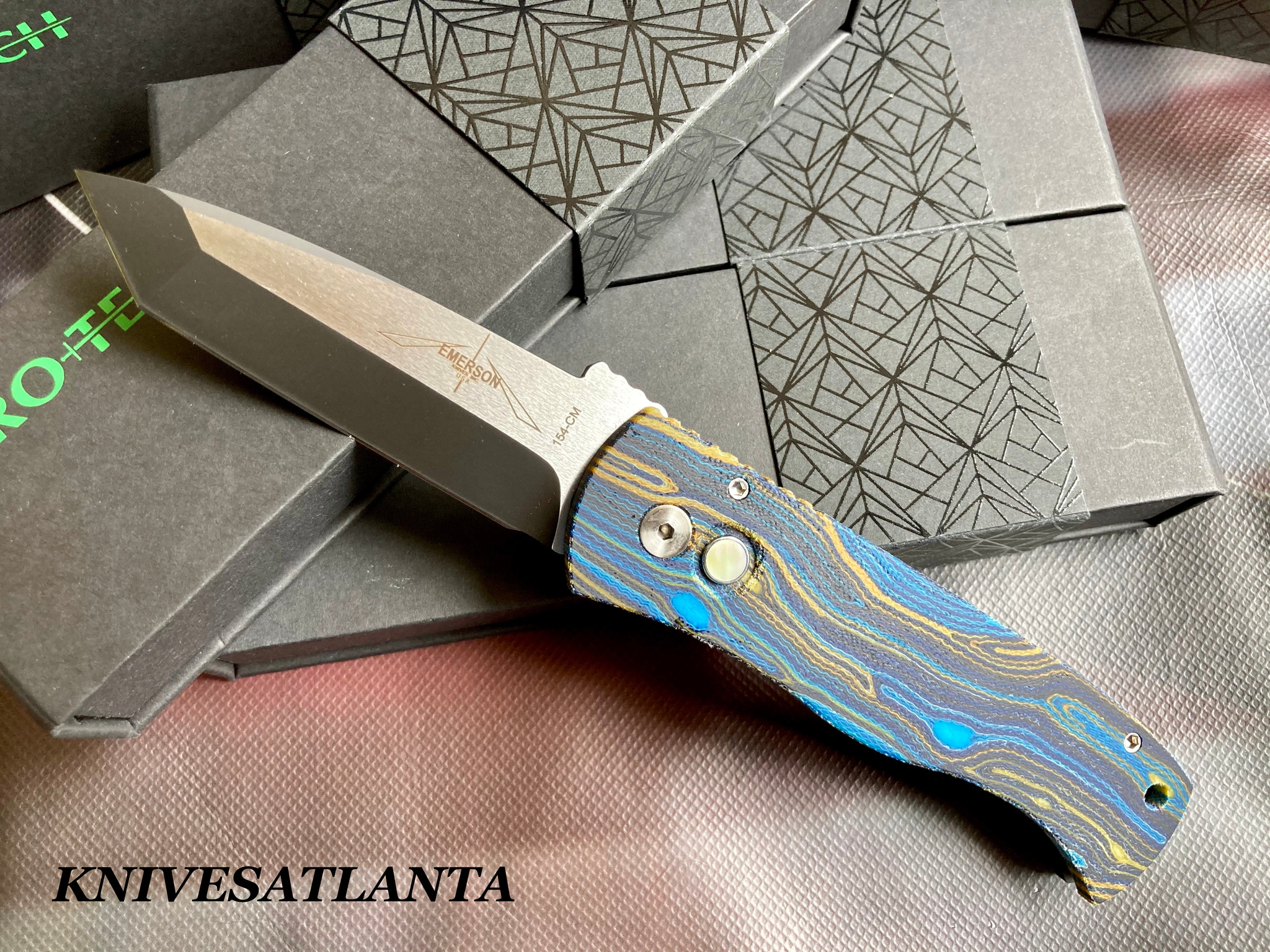 Protech Emerson CQC-7 Custom Unique Micarta (3.25