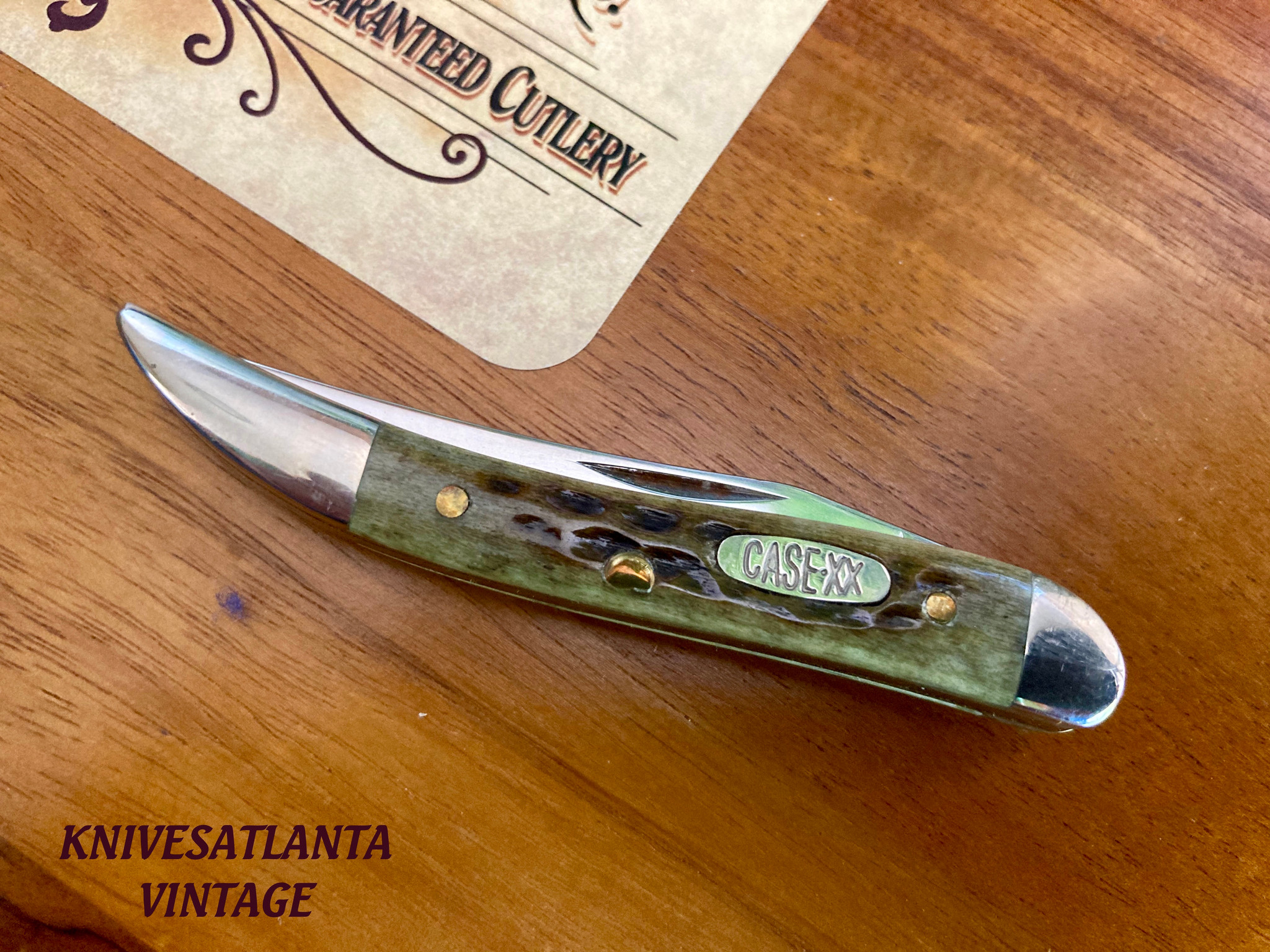 Case XX USA Green Bone 610096 SS Tiny Toothpick Knife ~ Vintage