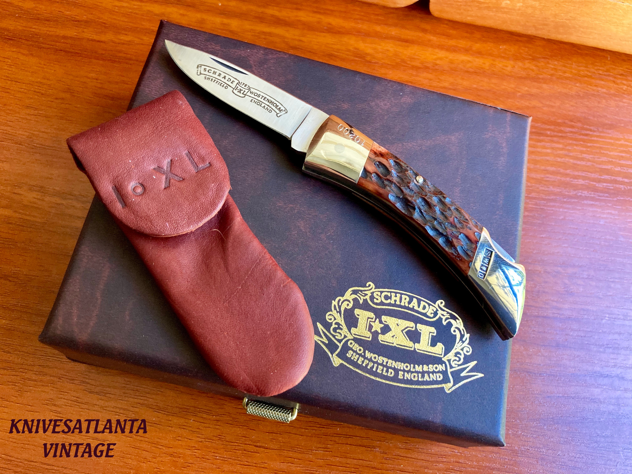 Schrade Wostenholm IXL Sheffield England Bone Lockback ~ Vintage