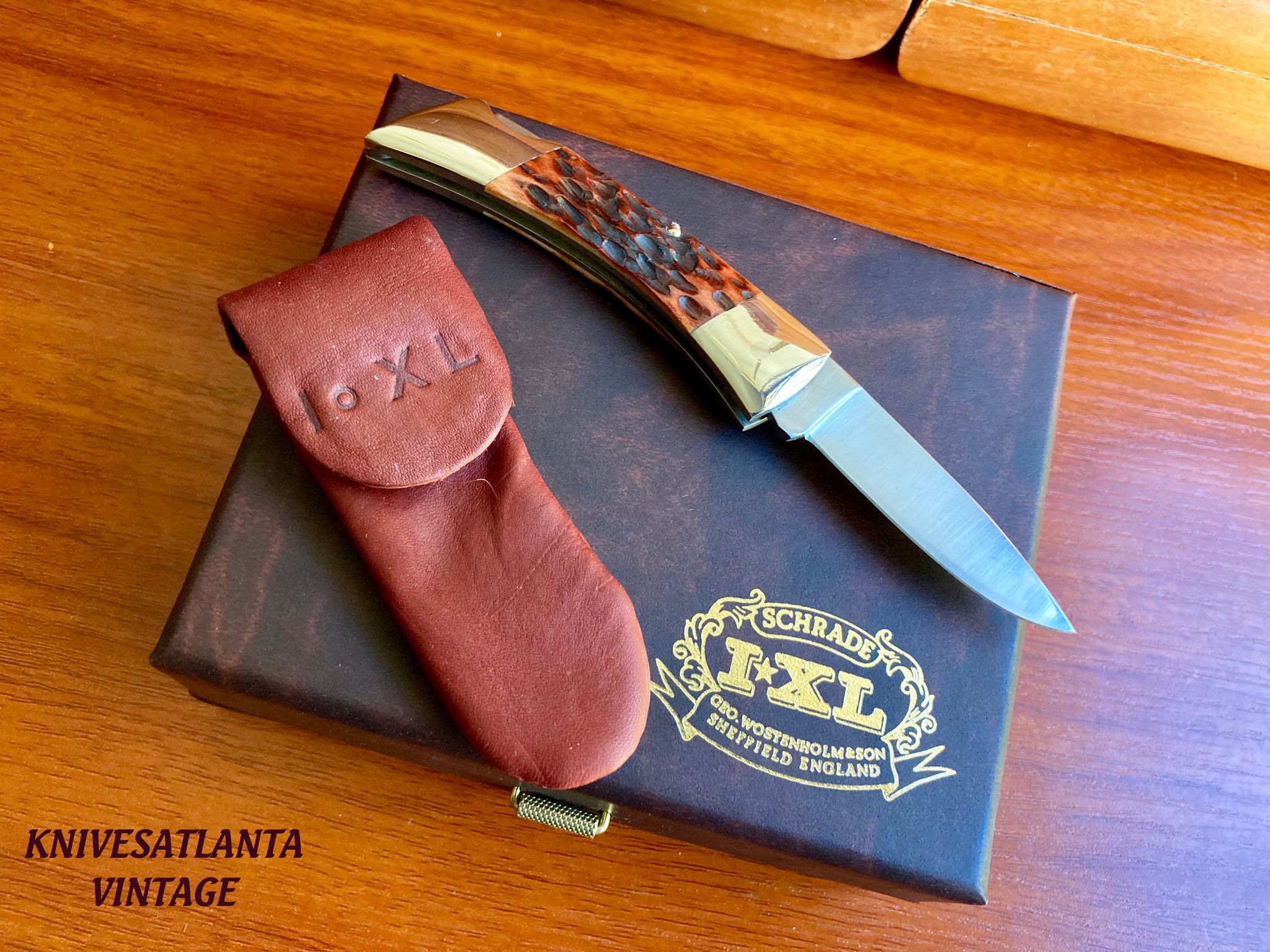 Schrade Wostenholm IXL Sheffield England Bone Lockback ~ Vintage