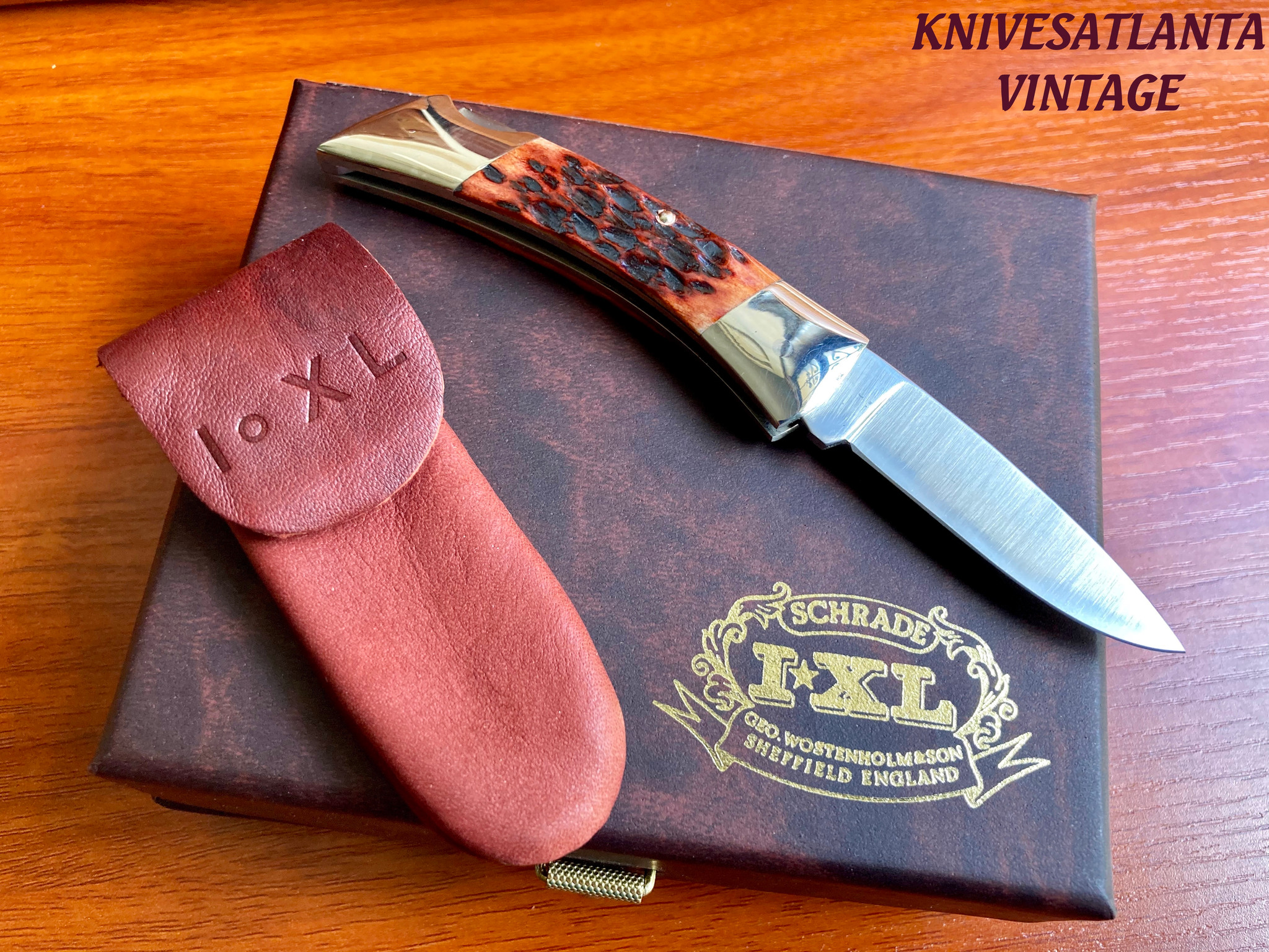 Schrade Wostenholm IXL Sheffield England~ Bone Lockback ~ Vintage