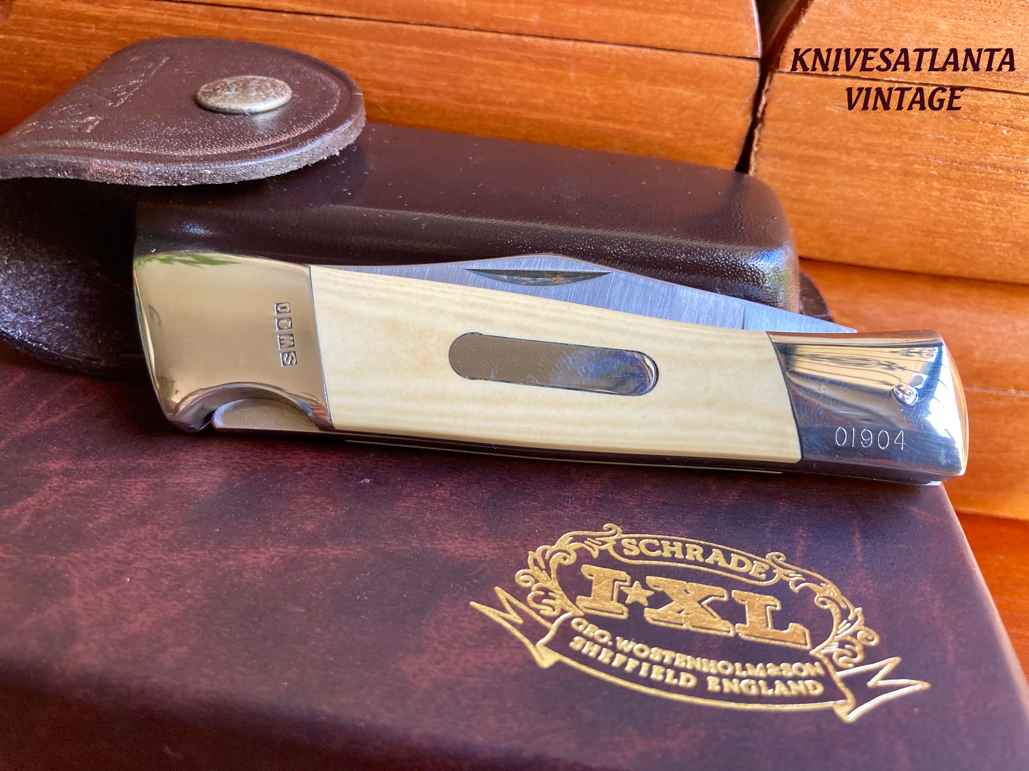 Schrade Wostenholm IXL Sheffield England Large Micarta Lockback