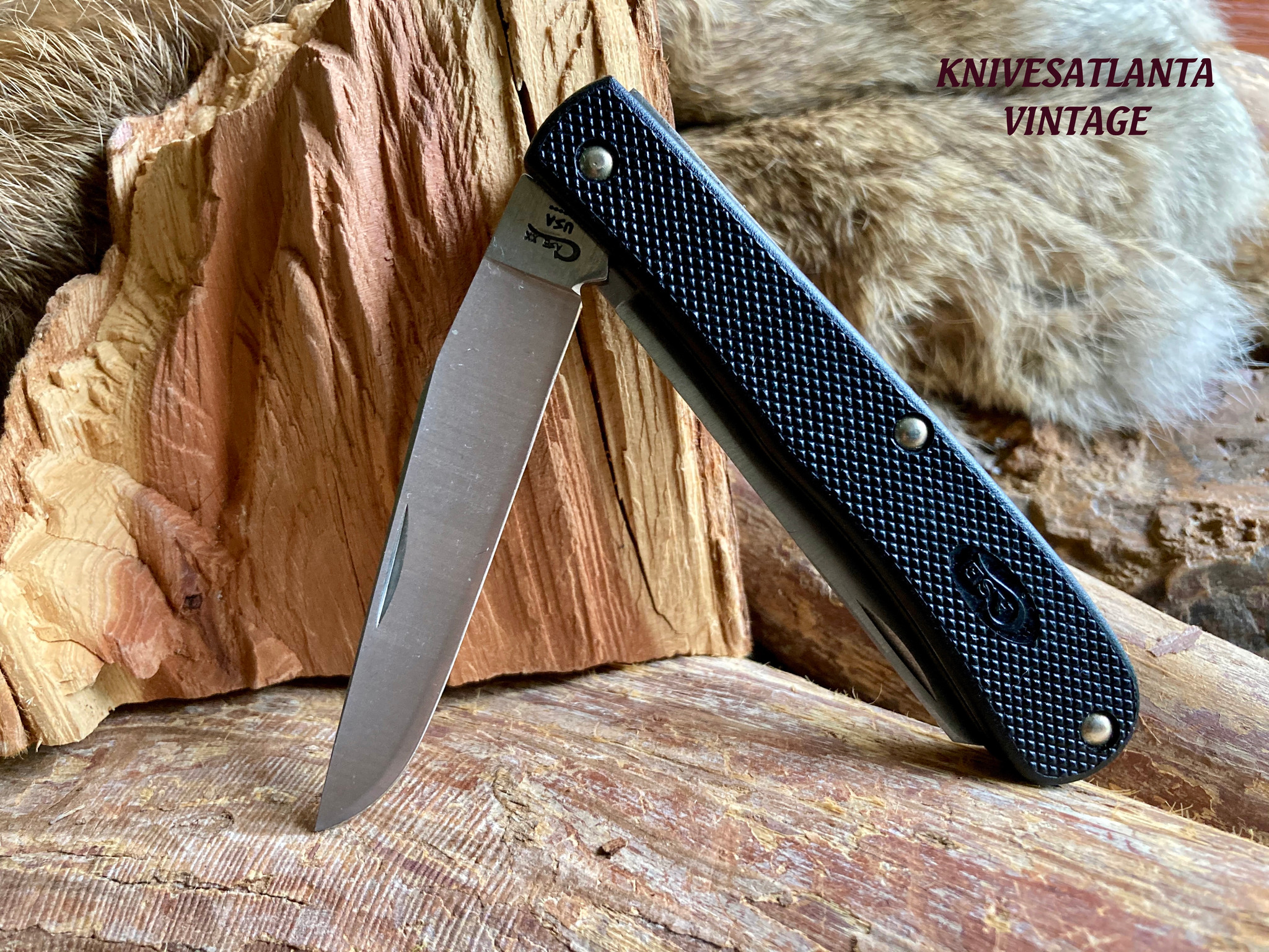 Case USA 1995 Black Zytel Trapper ~ Vintage