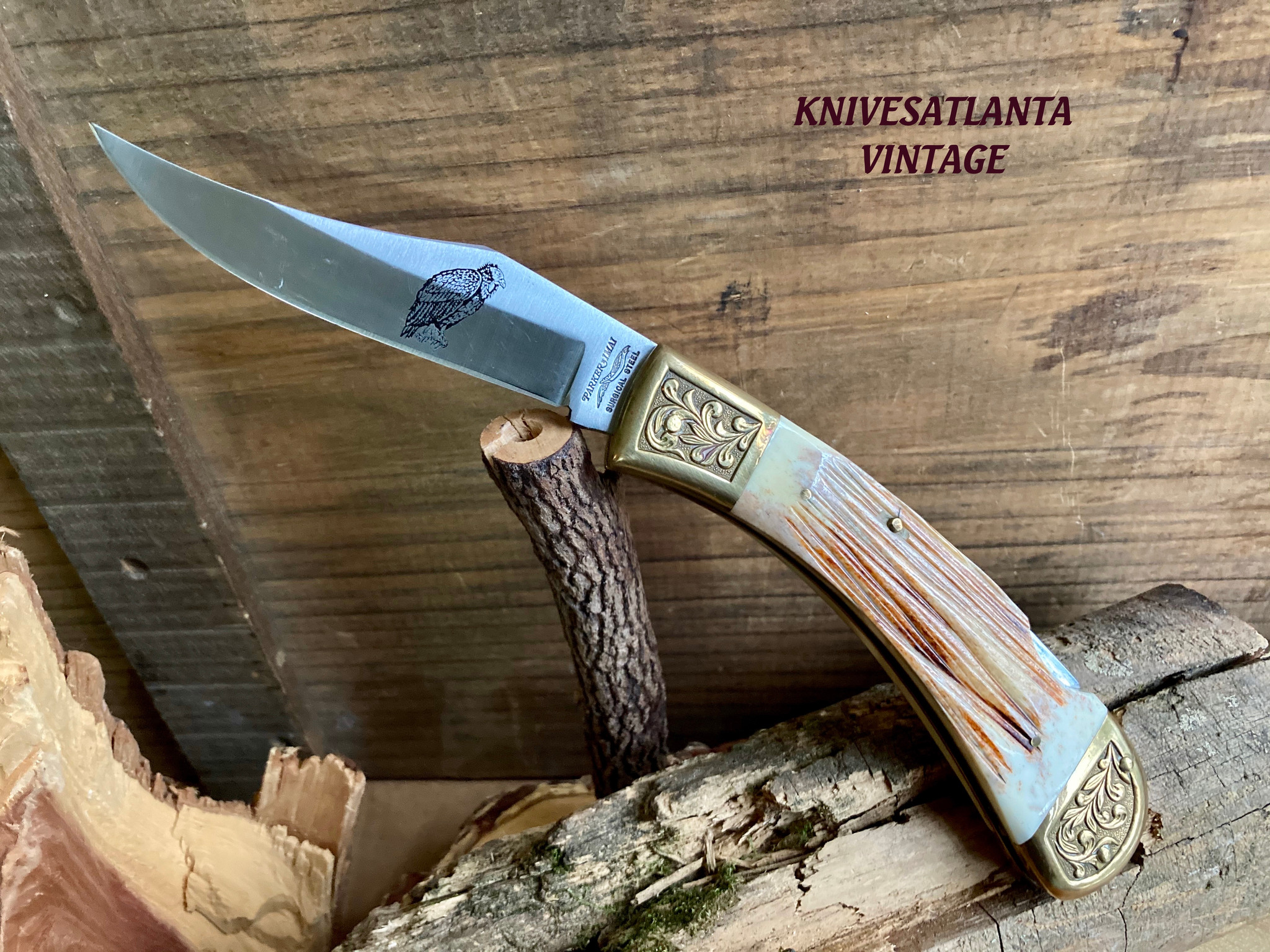 Parker IMAI XLarge Lockback Hunting Knife with a Wildlife Blade