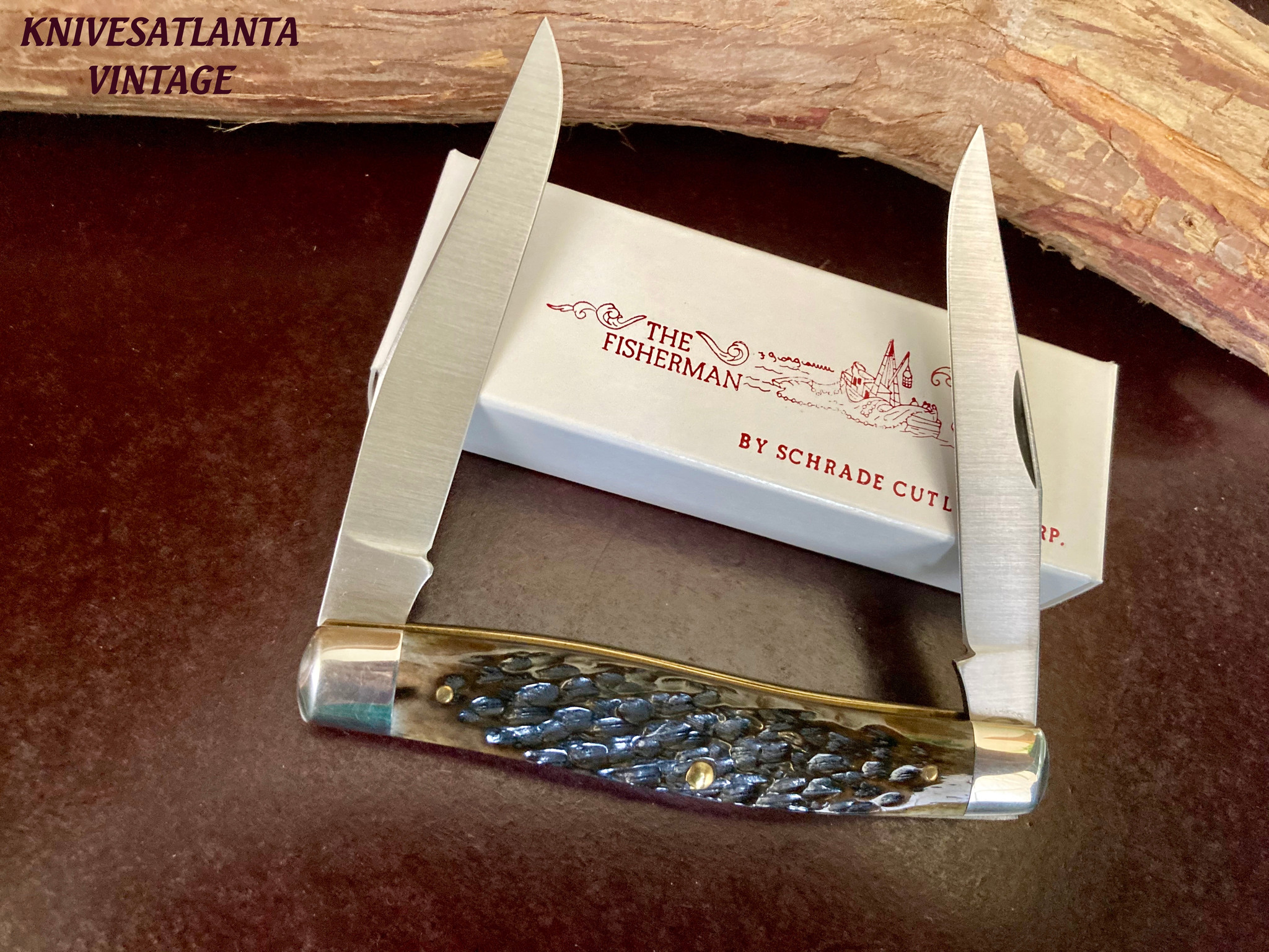 Schrade Cutlery USA 5-Knife Set, Green Bone Tradesman Series ~ Vintage