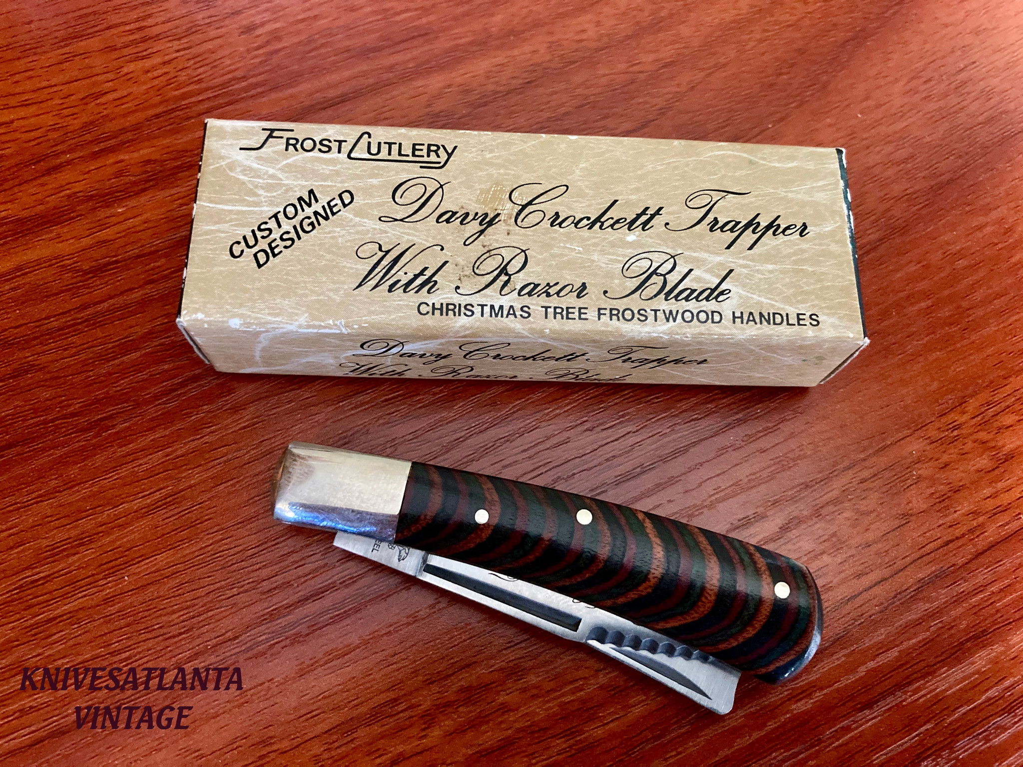 Frost Cutlery ~ Davy Crockett Trapper Two Blade Pocket Knife ~ Vintage