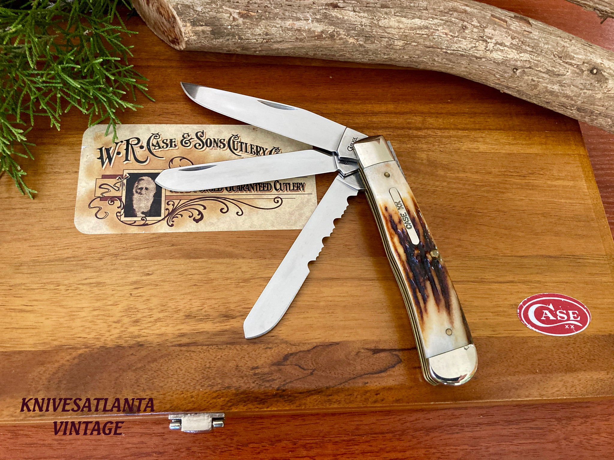 Case Red Stag 3 Blade Trapper Knife 2009 ~