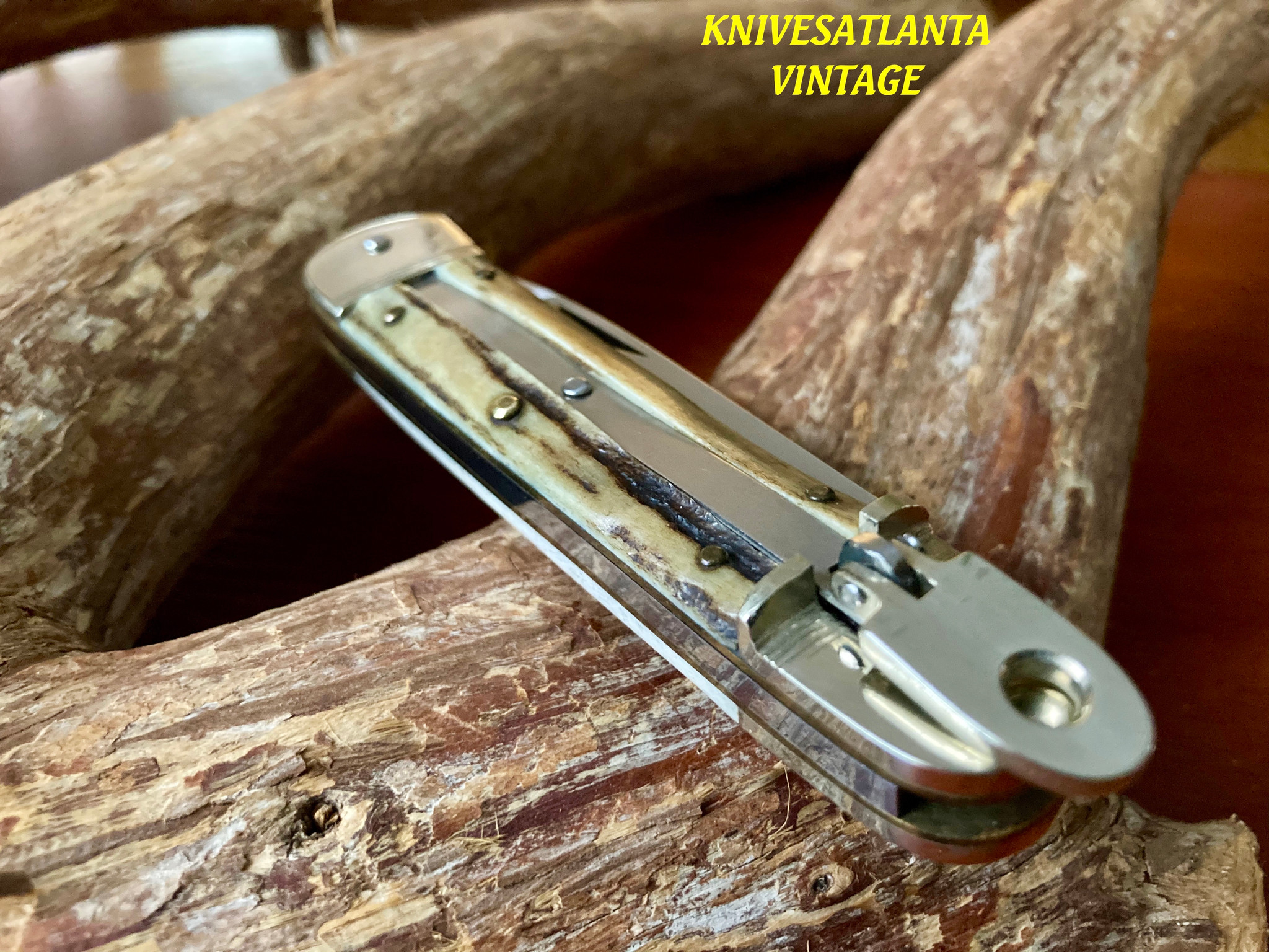 HUBERTUS Solingen Geschmiedet Rostfrei Germany ~ Switchblade Stag