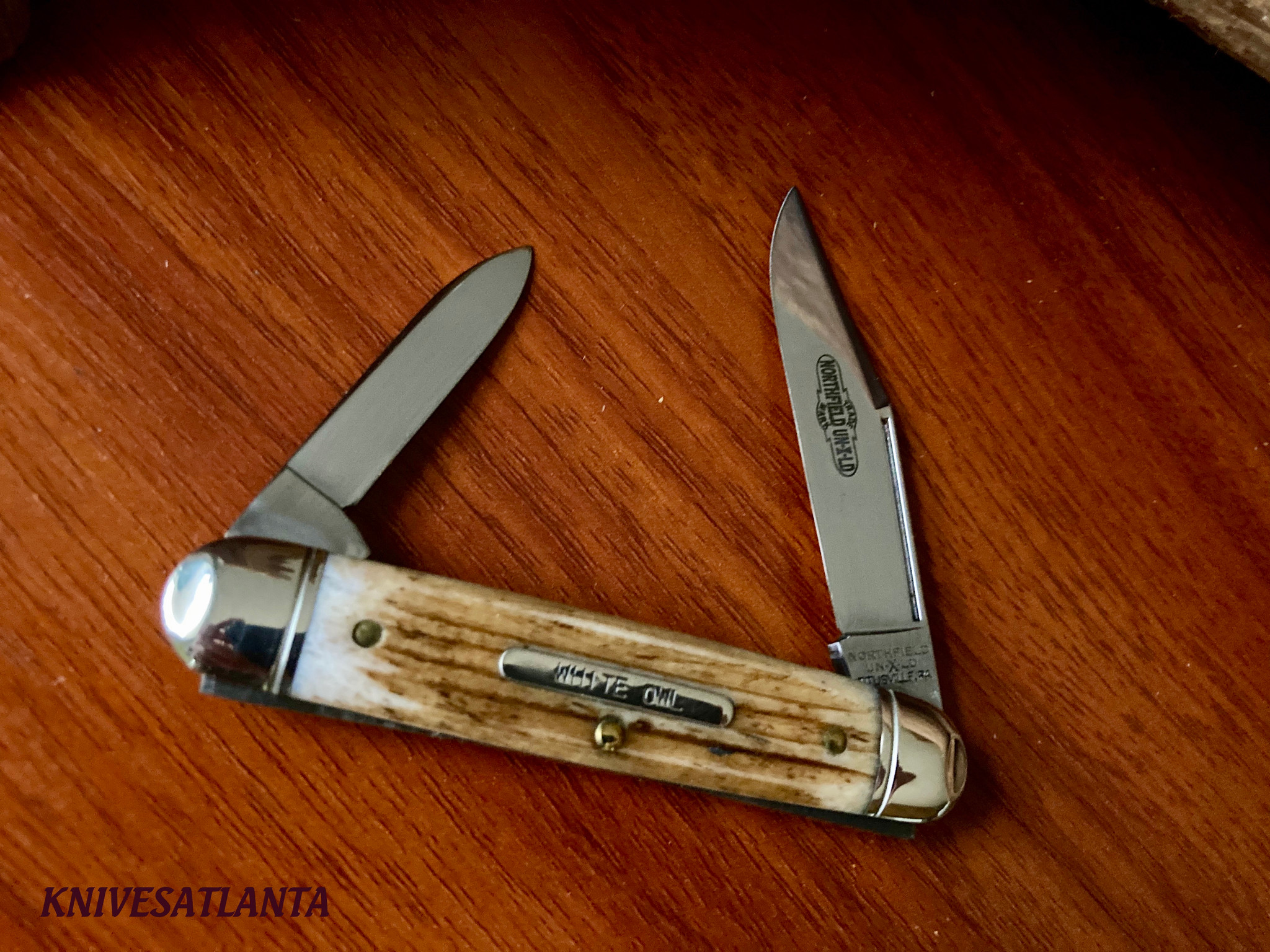 GEC Northfield UN-X-LD Cutlery White Owl ~ Cowhide Jigged Bone