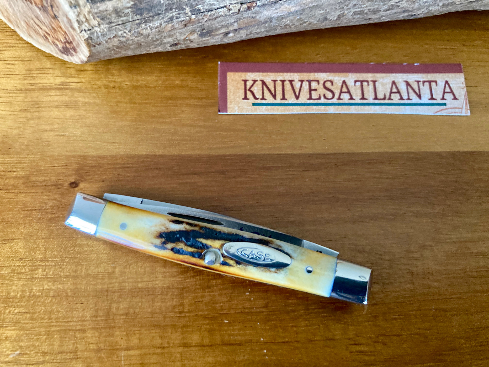 Case XX USA 5233 SSP 3 Dot (1977) Blue Scroll Stag 2 Blade Pen Knife ~