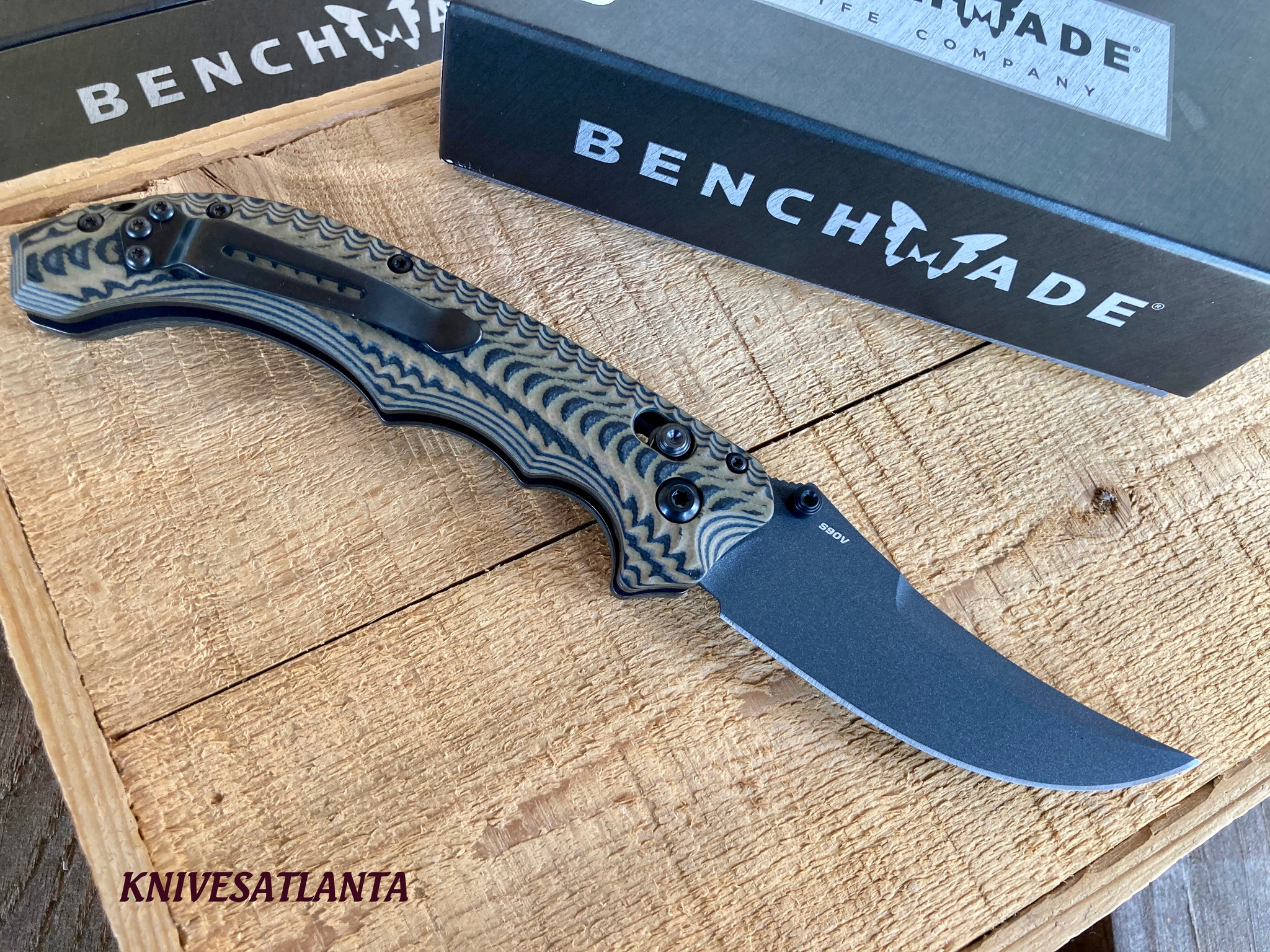 Benchmade Mini Bedlam AXIS Lock Knife Coyote/Black/OD Green G-10