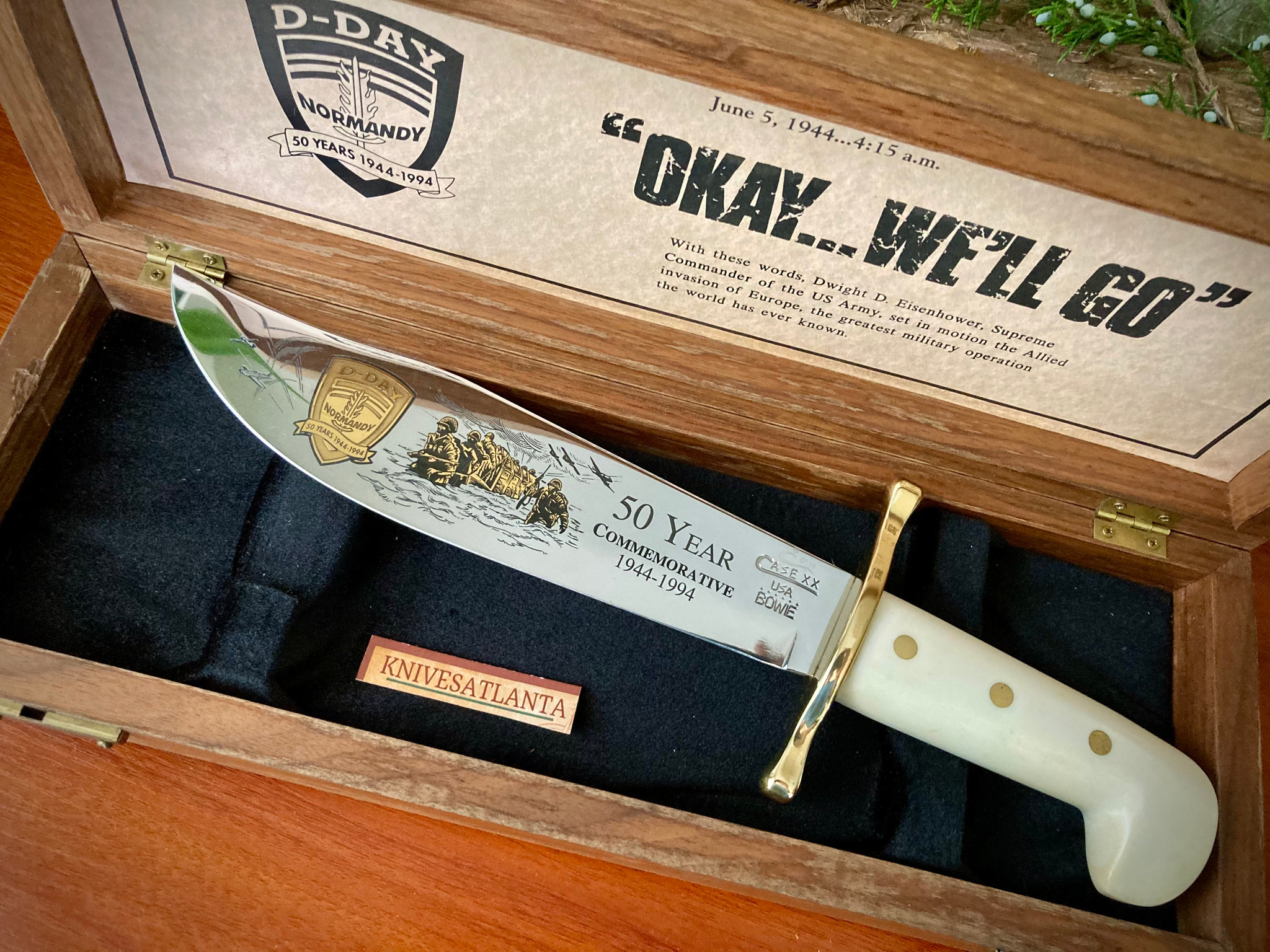 Case XX USA 6 Dot (1994) White Bowie Fixed Blade Sheath Knife 