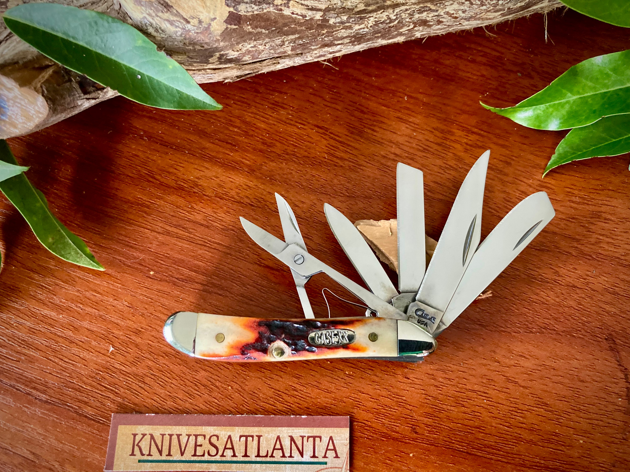 Case XX USA 3 Dot (1997) Red Stag R5520 SS 5 Blade Peanut Knife