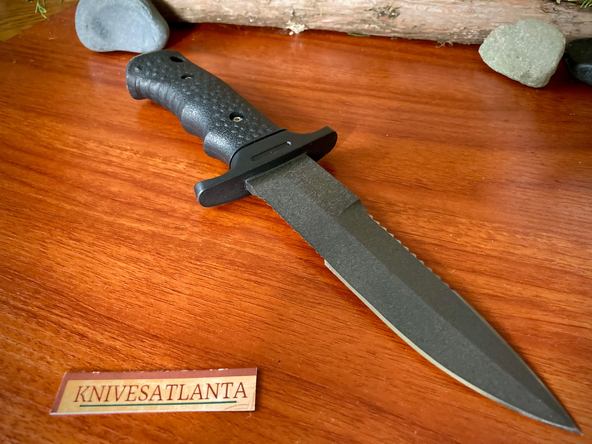 Gerber Watson-Harsey Silver Trident Combat Knife, Double Serrated Edge