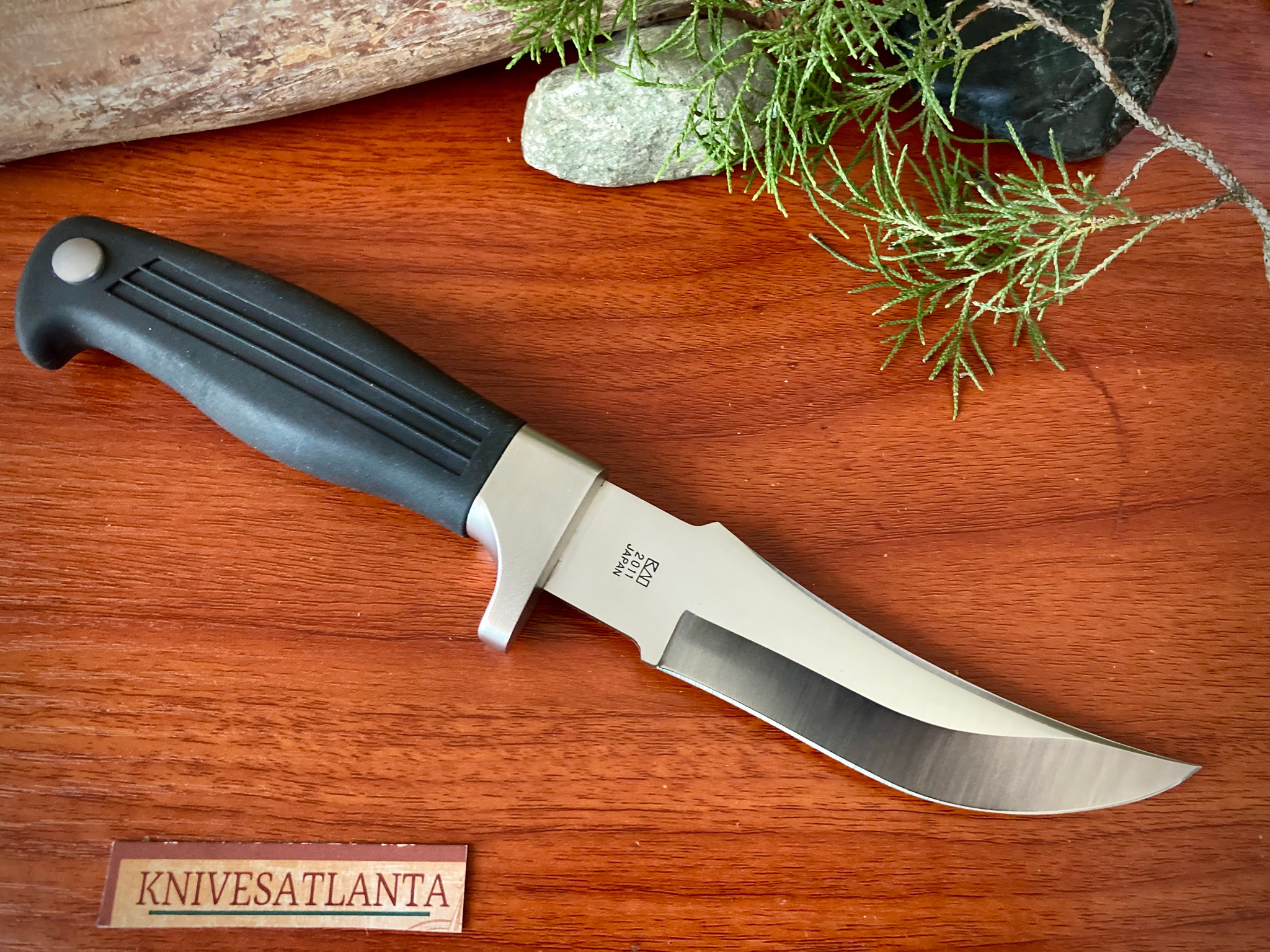 Kershaw Kai 2011 Fixed Blade Skinner Hunting Knife & Sheath ~ Vintage