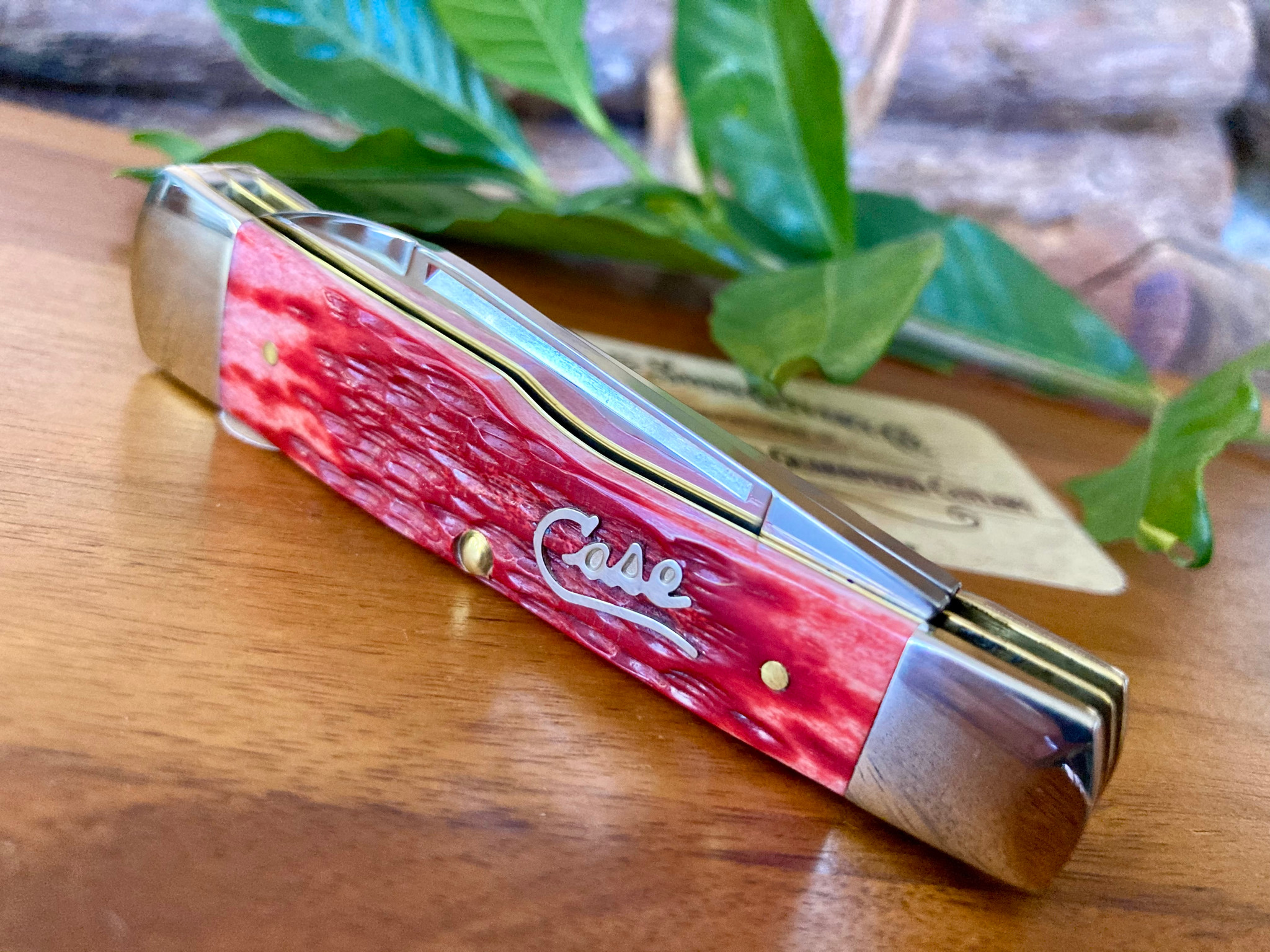 Case XX Dark Red Silver Script Gunstock ~ 2004 ~ Vintage
