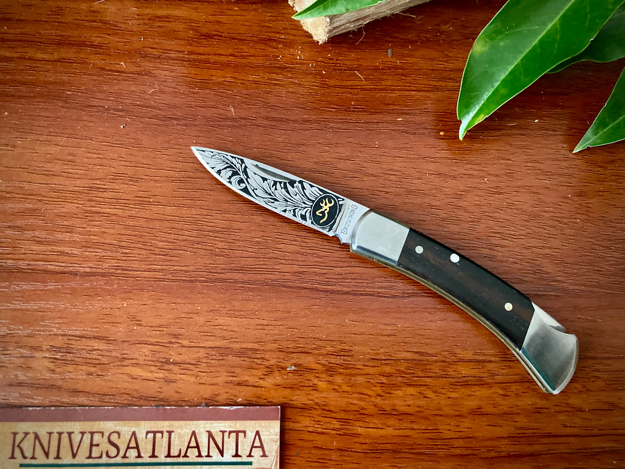 Browning Japan Model 301 Wood Lockback Knife ~ Vintage