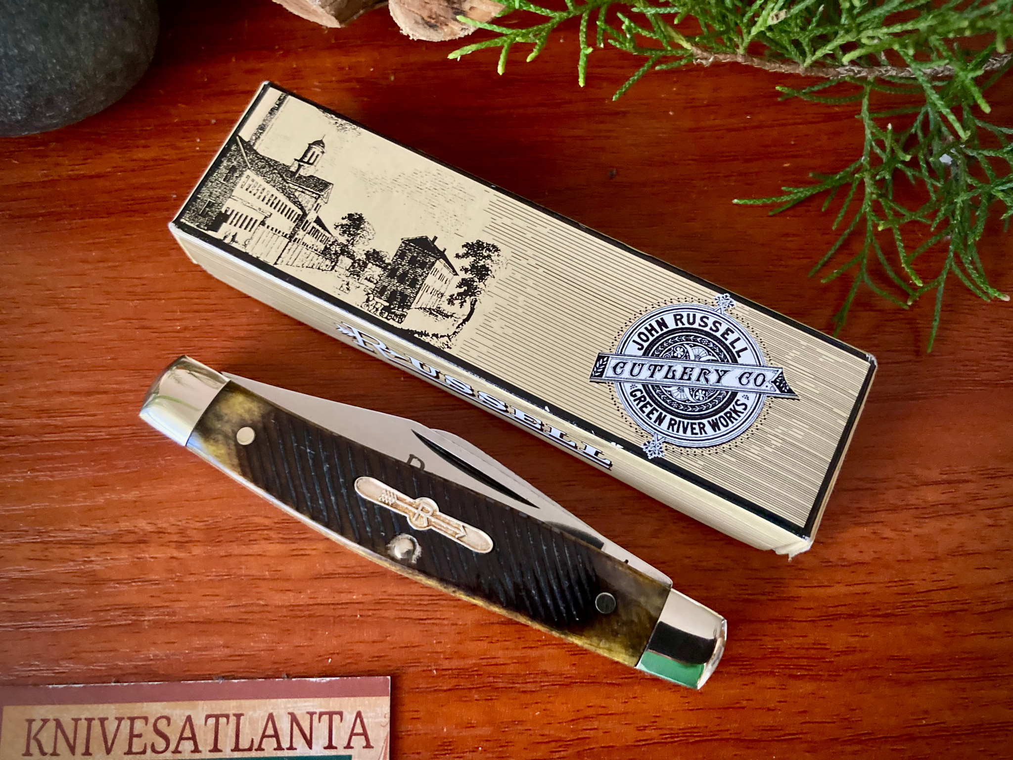 RUSSELL (GREEN RIVER WORKS) Sawcut STOCKMAN KNIFE RU-27 ~ SOLINGEN