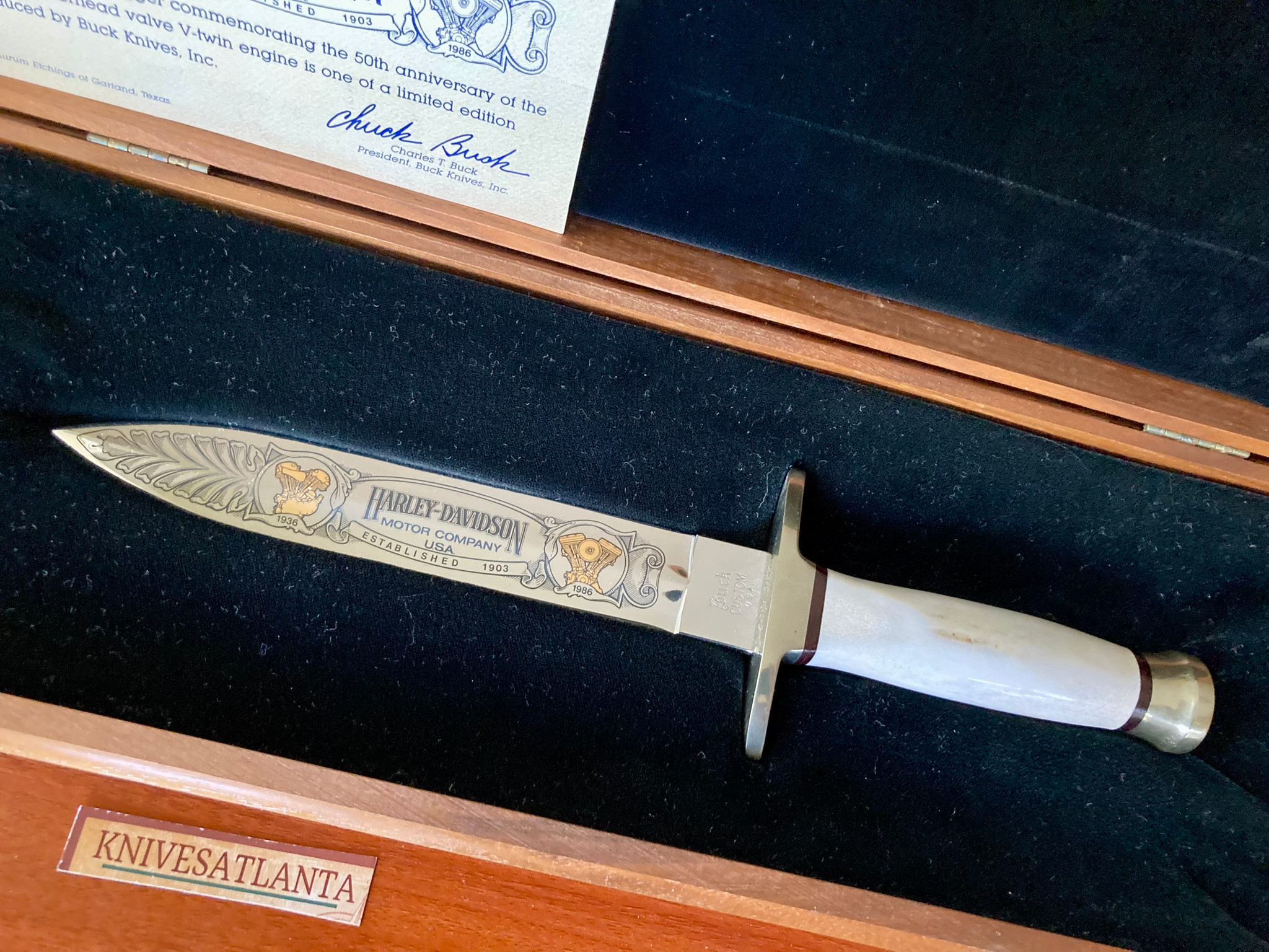 Buck Custom Harley-Davidson Stag Dagger ~ 50th Anniversary of the