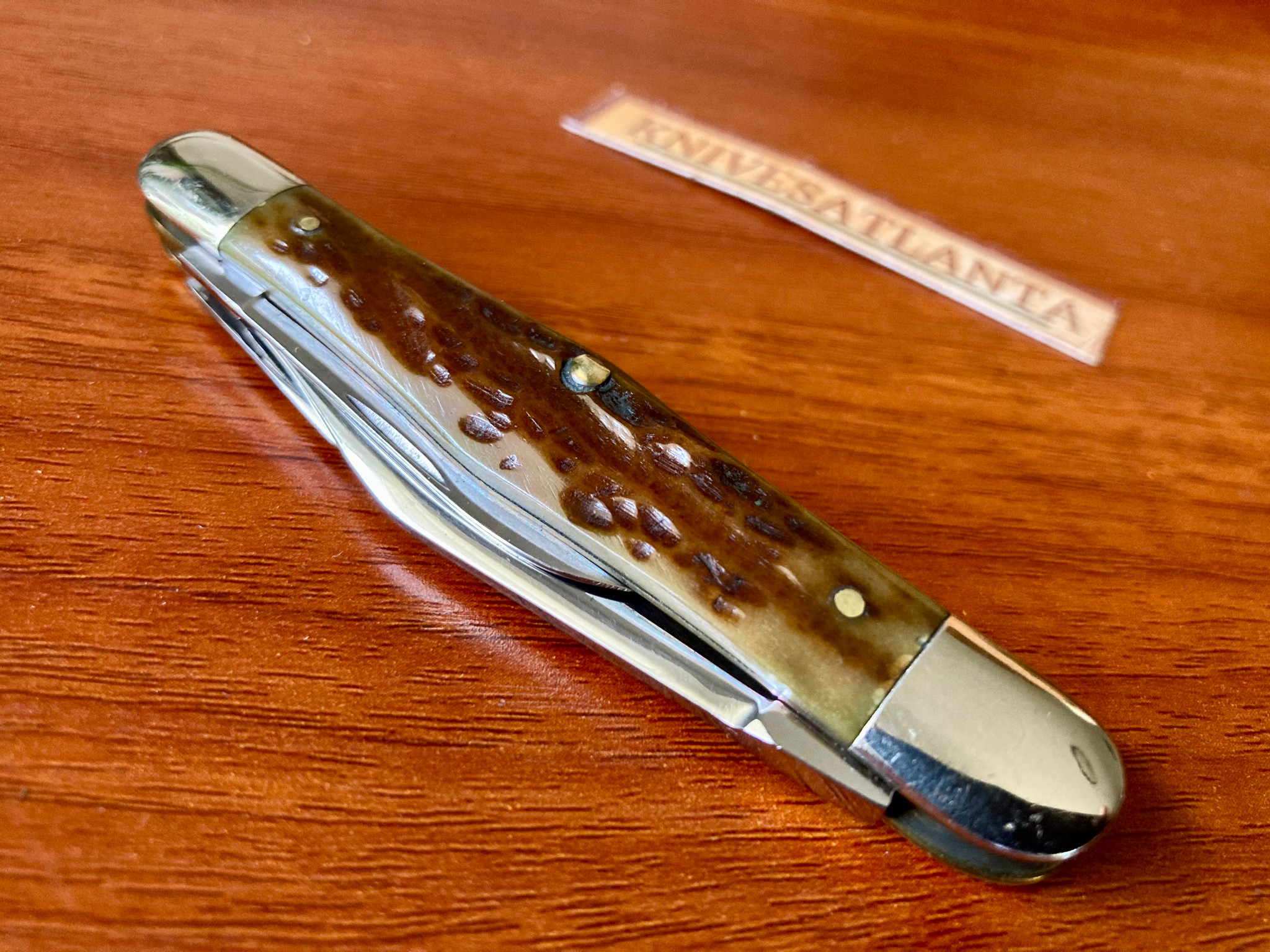 Case Tested XX Split Back Whittler 6383 Green Bone ~ 1920-40