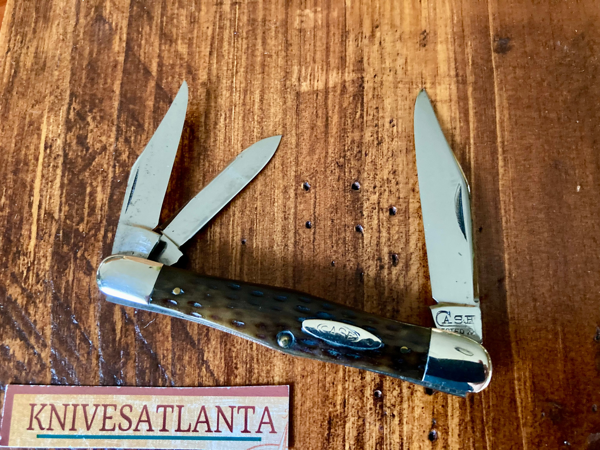 Case Tested XX Split Back Whittler 6383 Green Bone ~ 1920-40