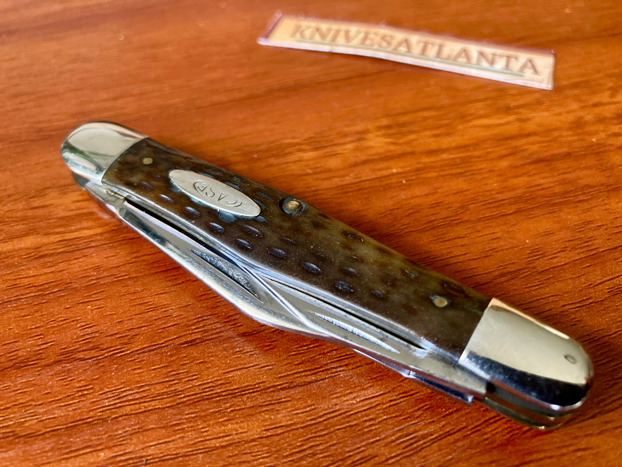 Case Tested XX Split Back Whittler 6383 Green Bone ~ 1920-40