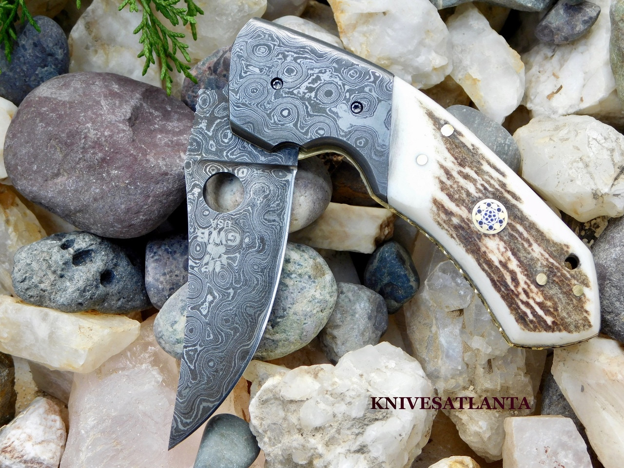 GREY WOLF BLADES Stag Folder(17) KnivesAtlanta