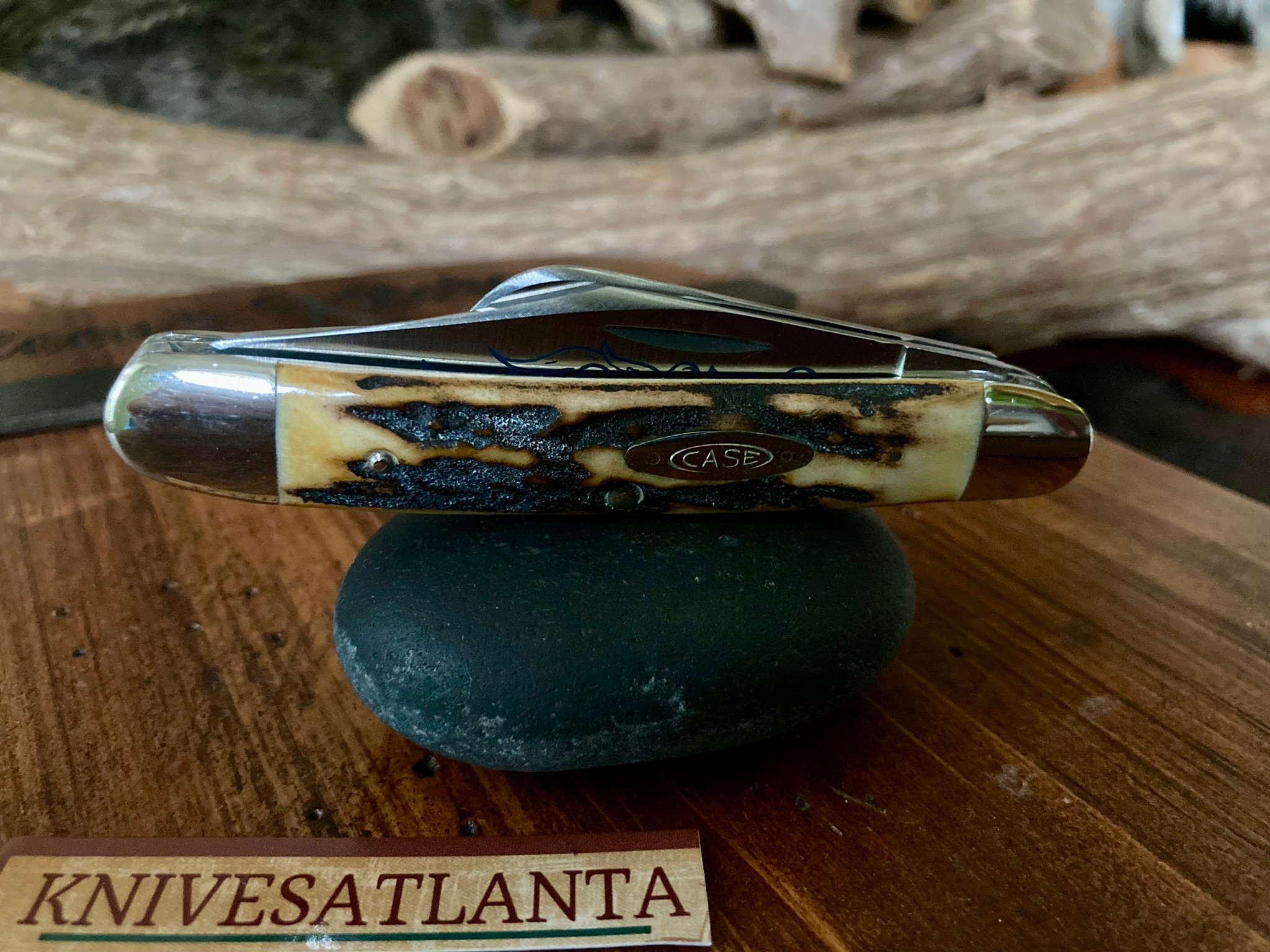 Case XX 5347 HP SSP Blue Scroll Stag Stockman ~ Vintage 1977