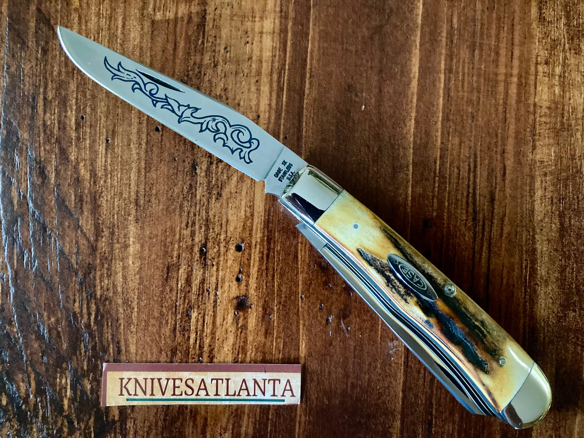 コスタボダ　Kjell Engman 金属製ボルト Machoシリーズ　希少 Case XX 5254 SSP Blue Scroll Trapper ~ Vintage 1977