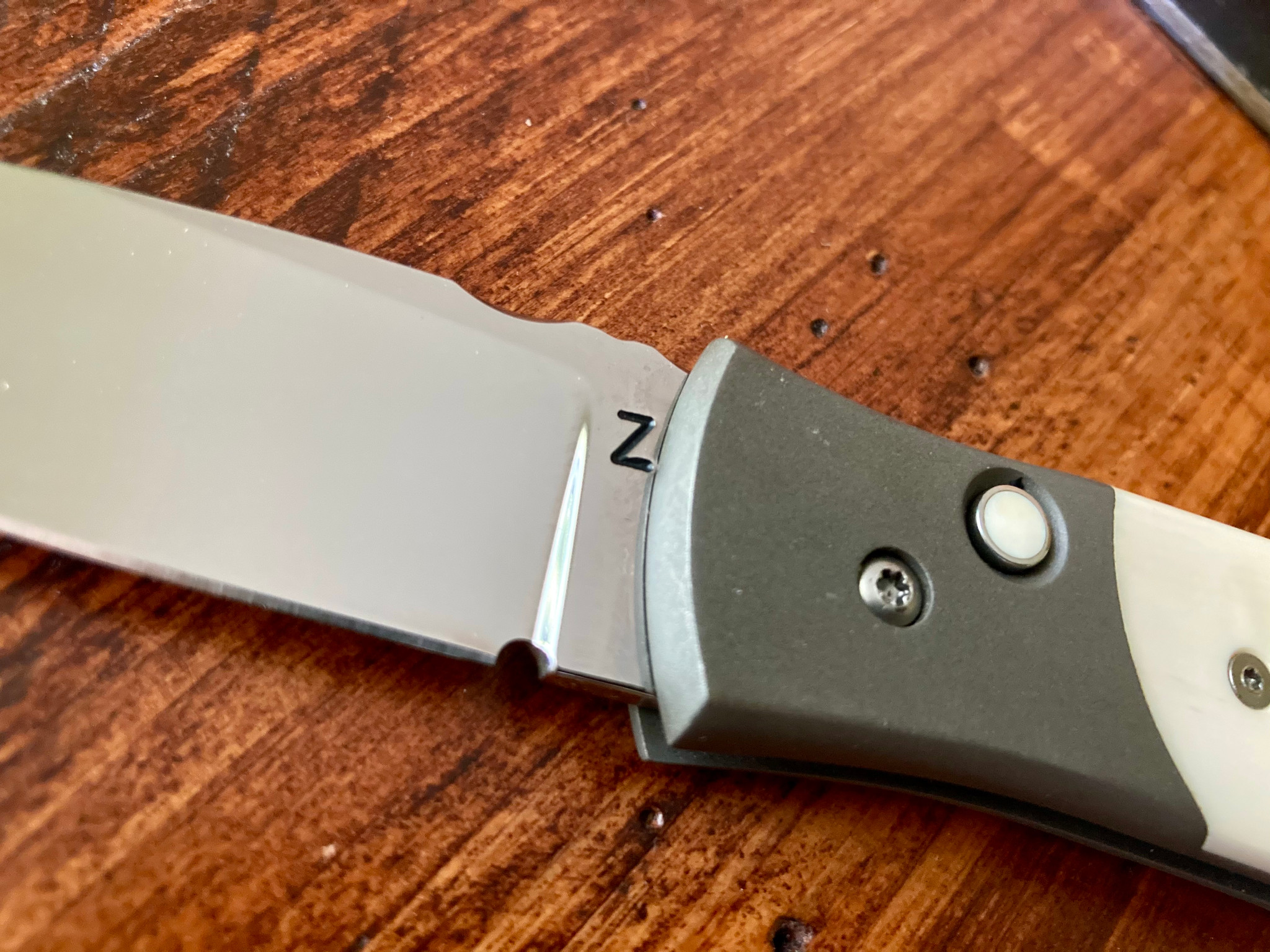 Z Custom Knives Automatic ~ Fossilized Mammoth Ivory