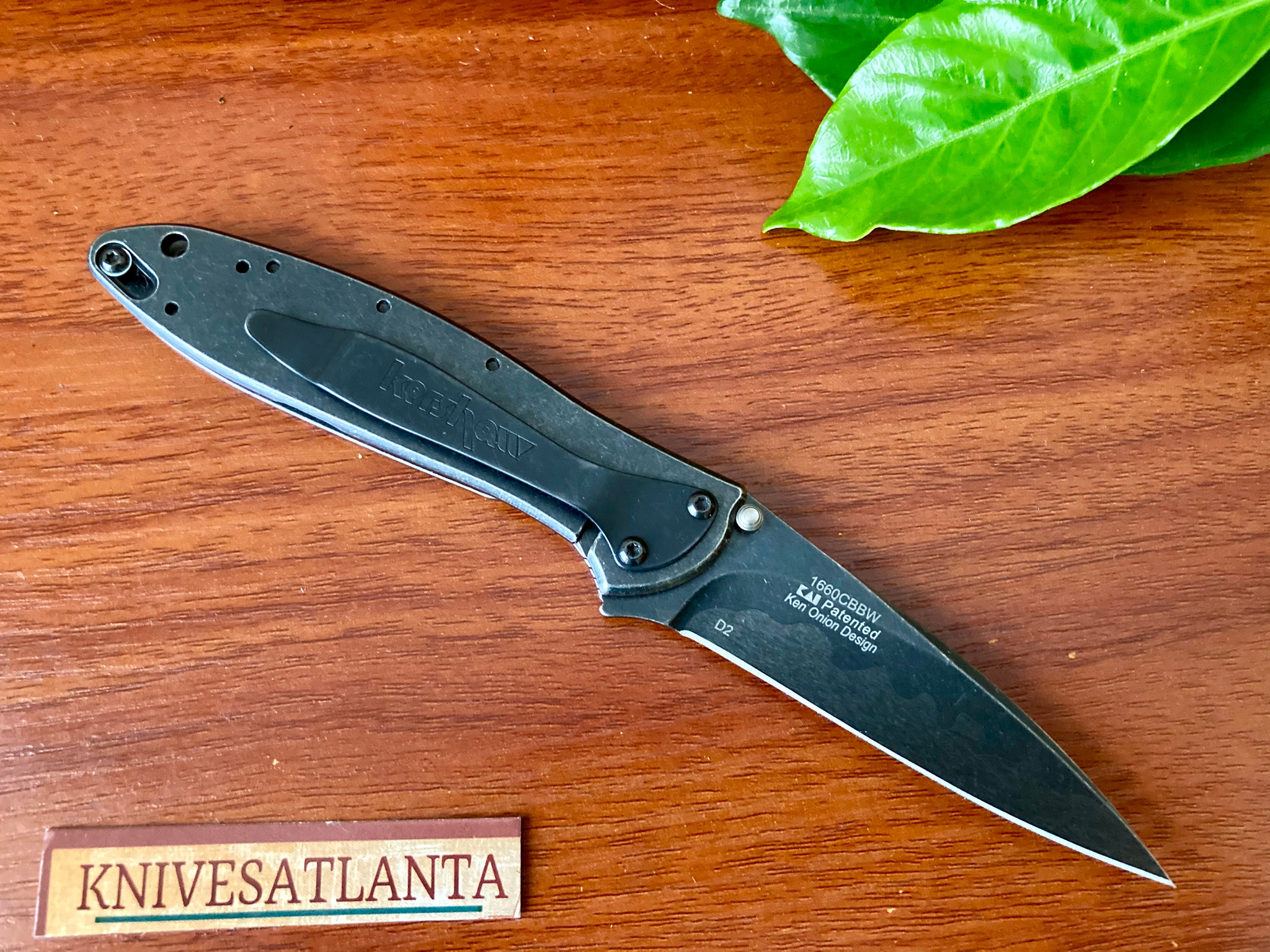 Kershaw 1660CBBW Leek ~ Composite Blade ~ BlackWash finish