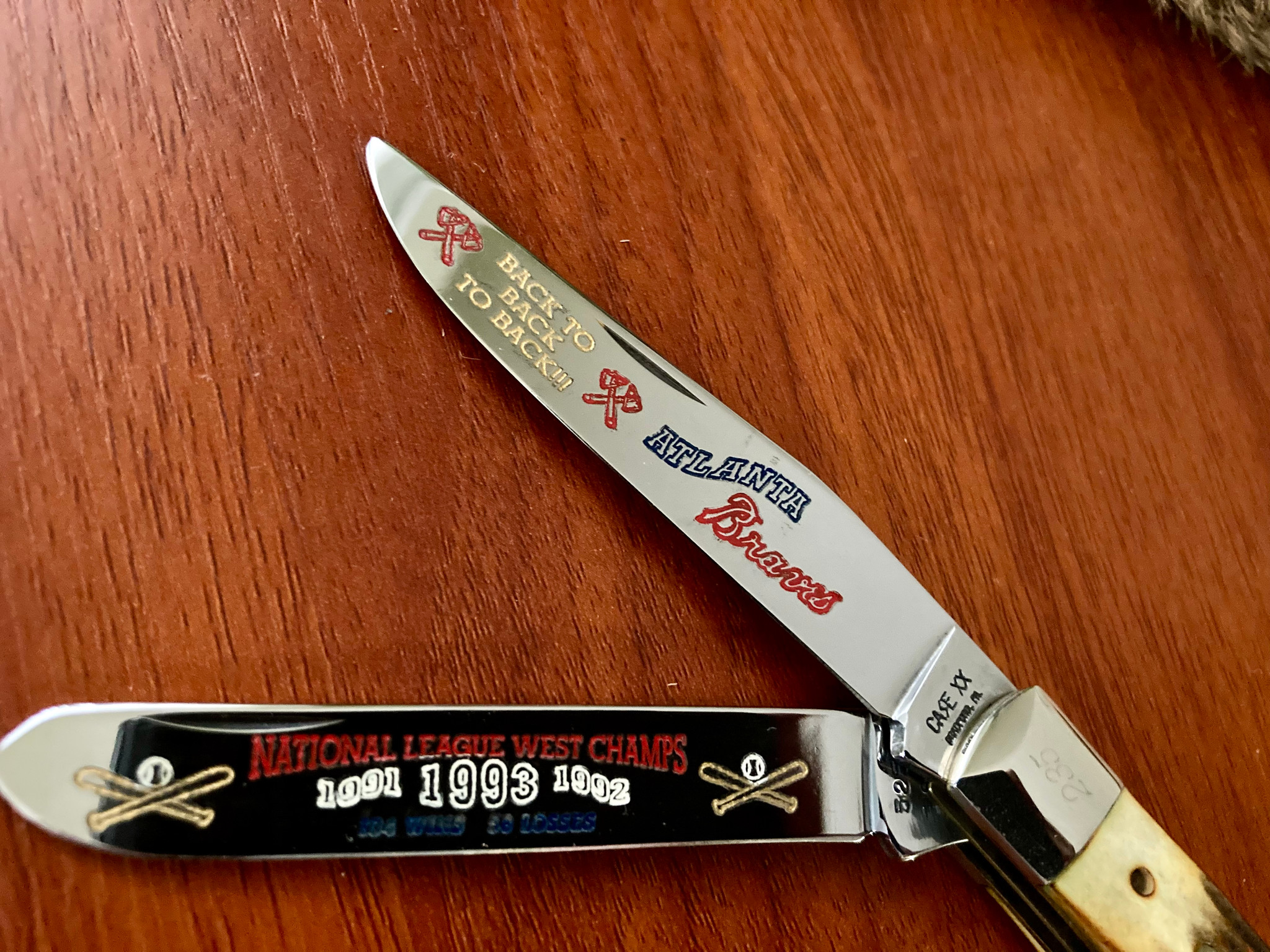 Case XX 1993 Atlanta Braves National League Champions Stag Trapper