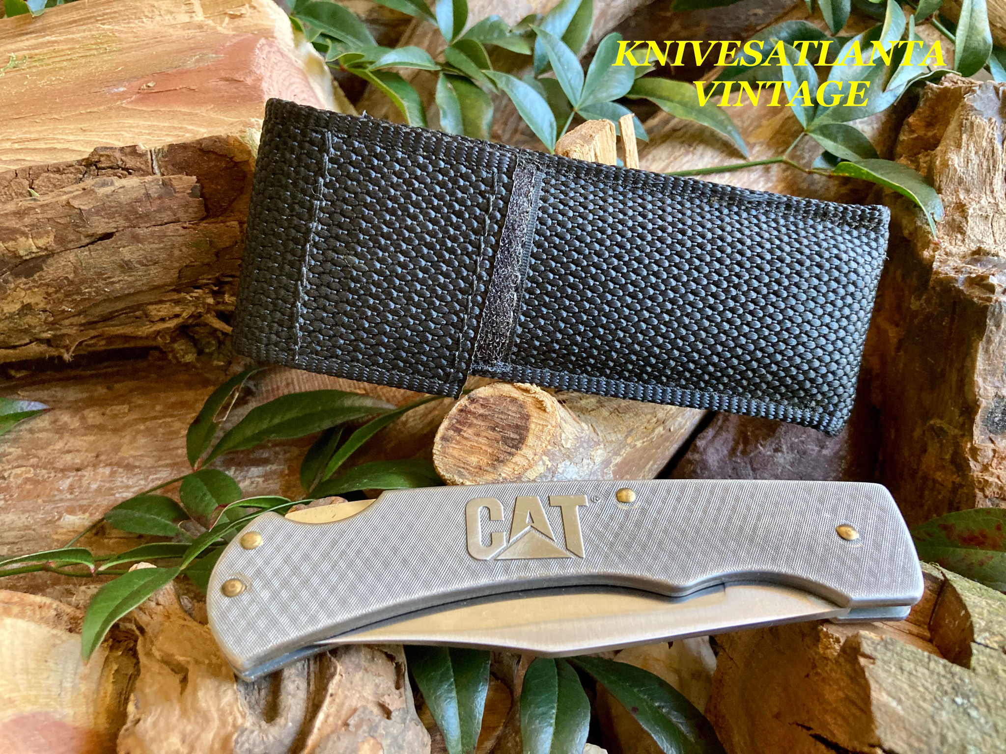 Cat Caterpillar Stainless Folding Hunter Lockback Knife KnivesAtlanta