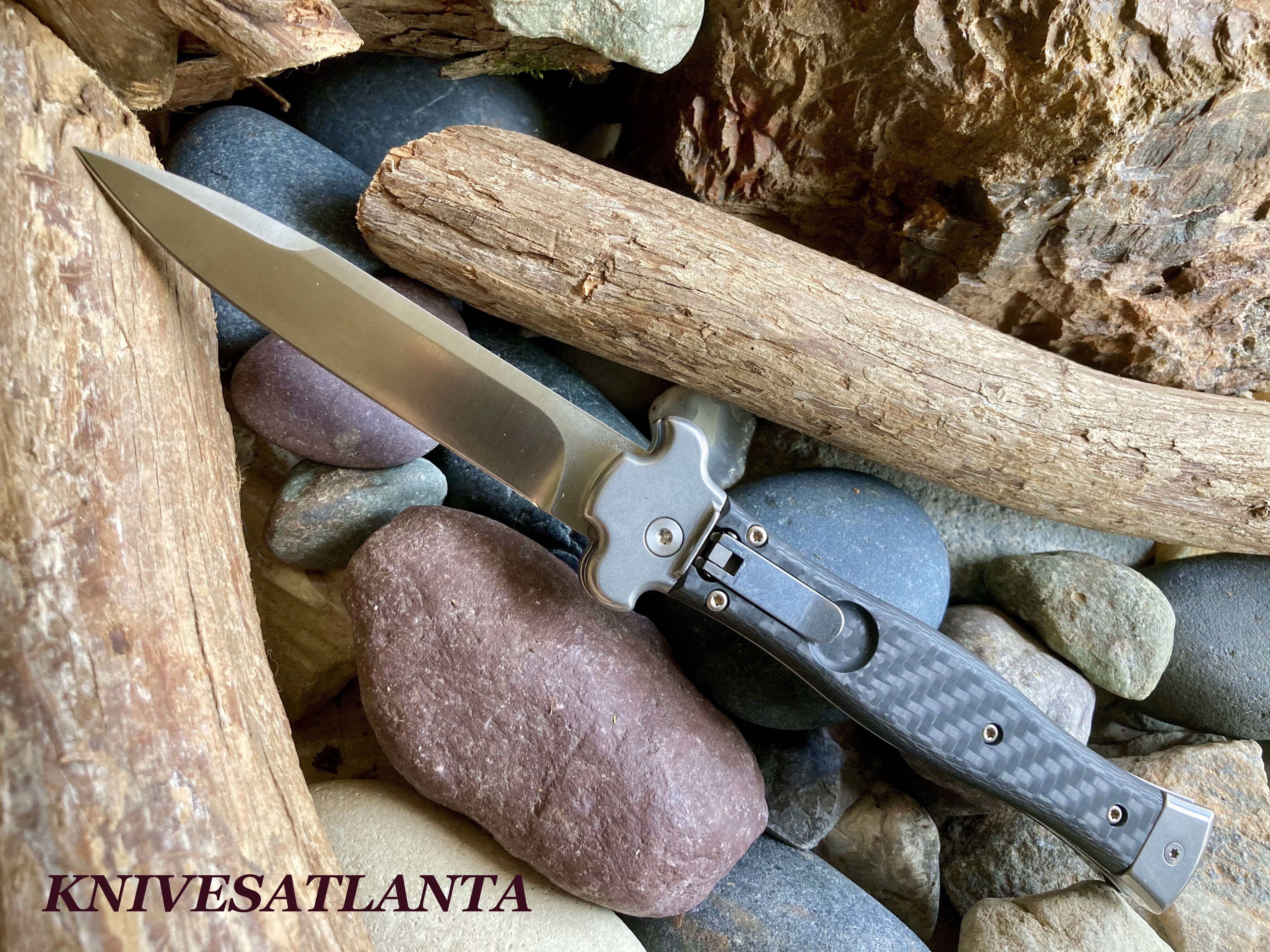 AGA Campolin ZERO ~ Carbon Fiber Handle ~ Satin Bayonet Blade