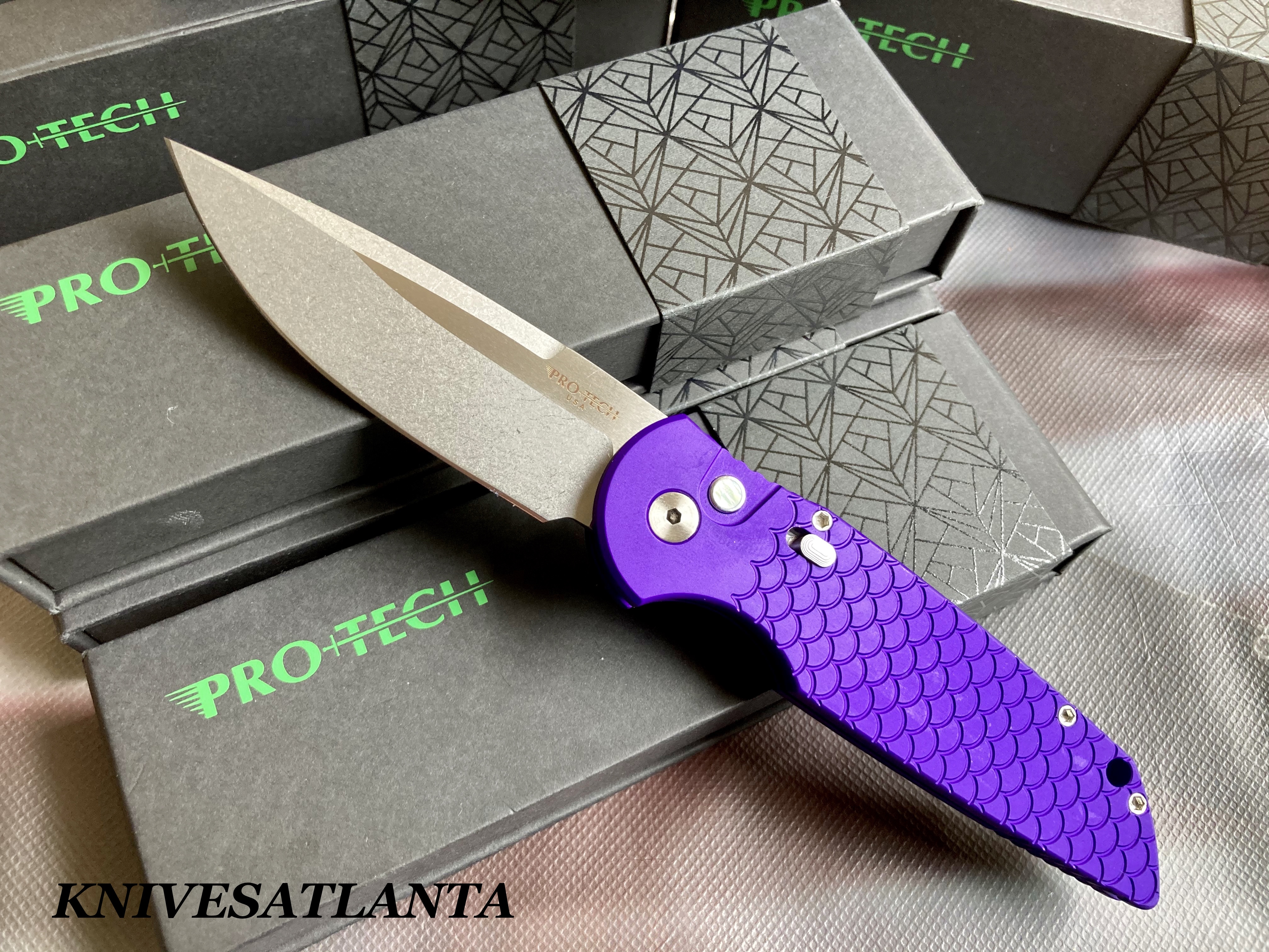 Protech TR-3 Tactical Response III AUTO Folding Knife ~ Purple