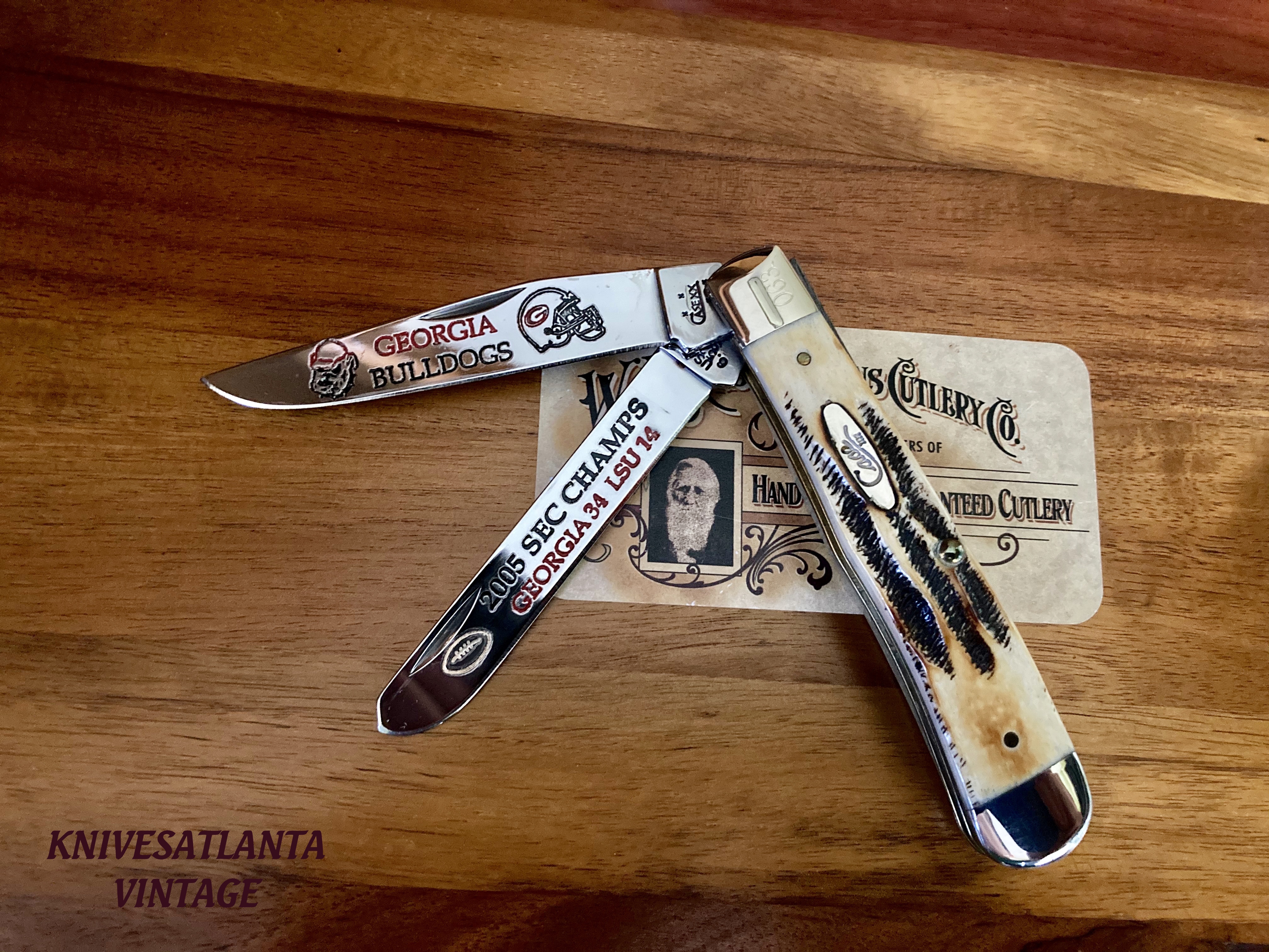 Case XX Bone Stag Trapper ~ Georgia Bulldogs ~ 2005 SEC Conference