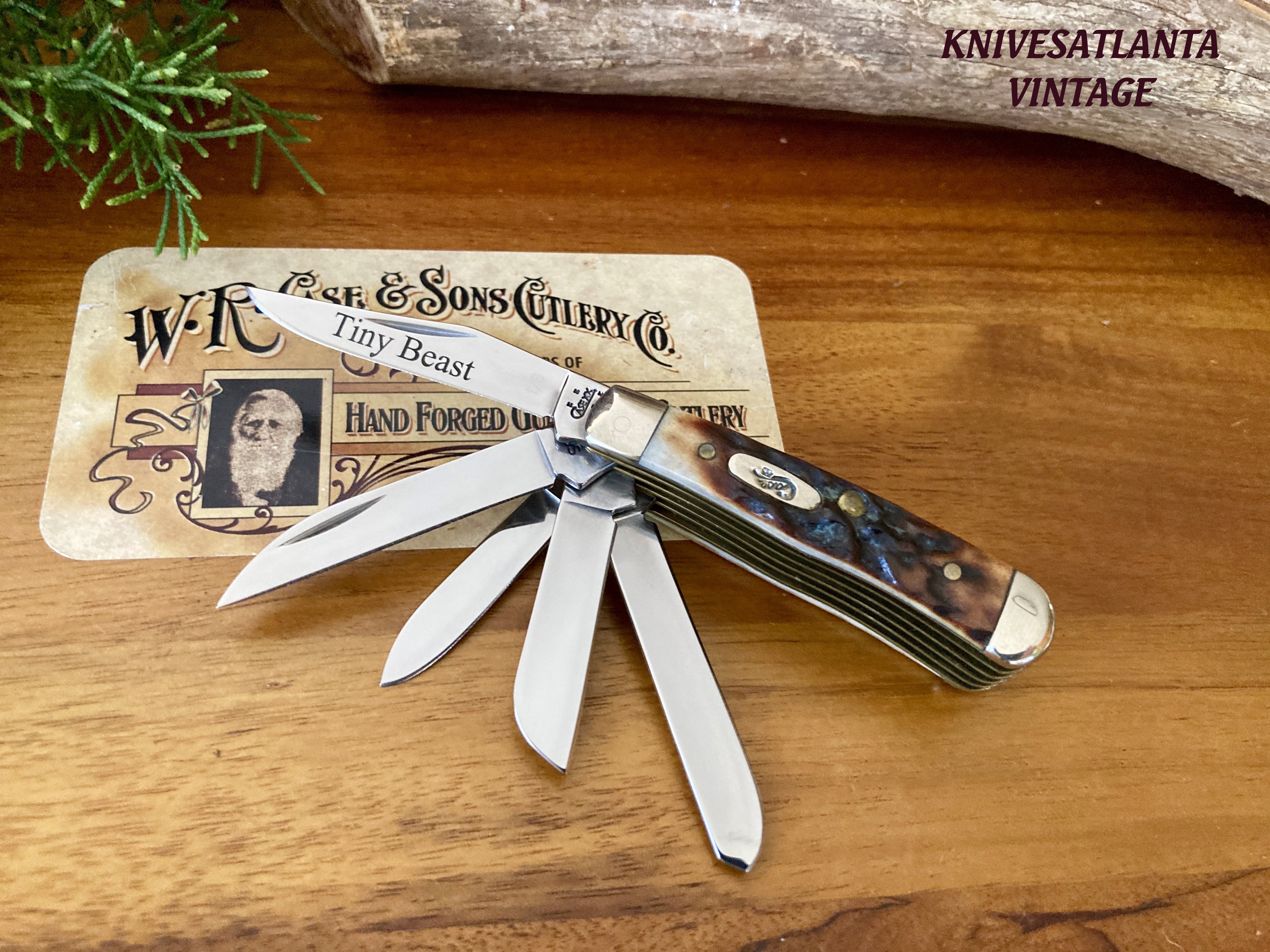 CASE XX 5 BLADE RED STAG 2006 TINY BEAST 55154 ~ Vintage