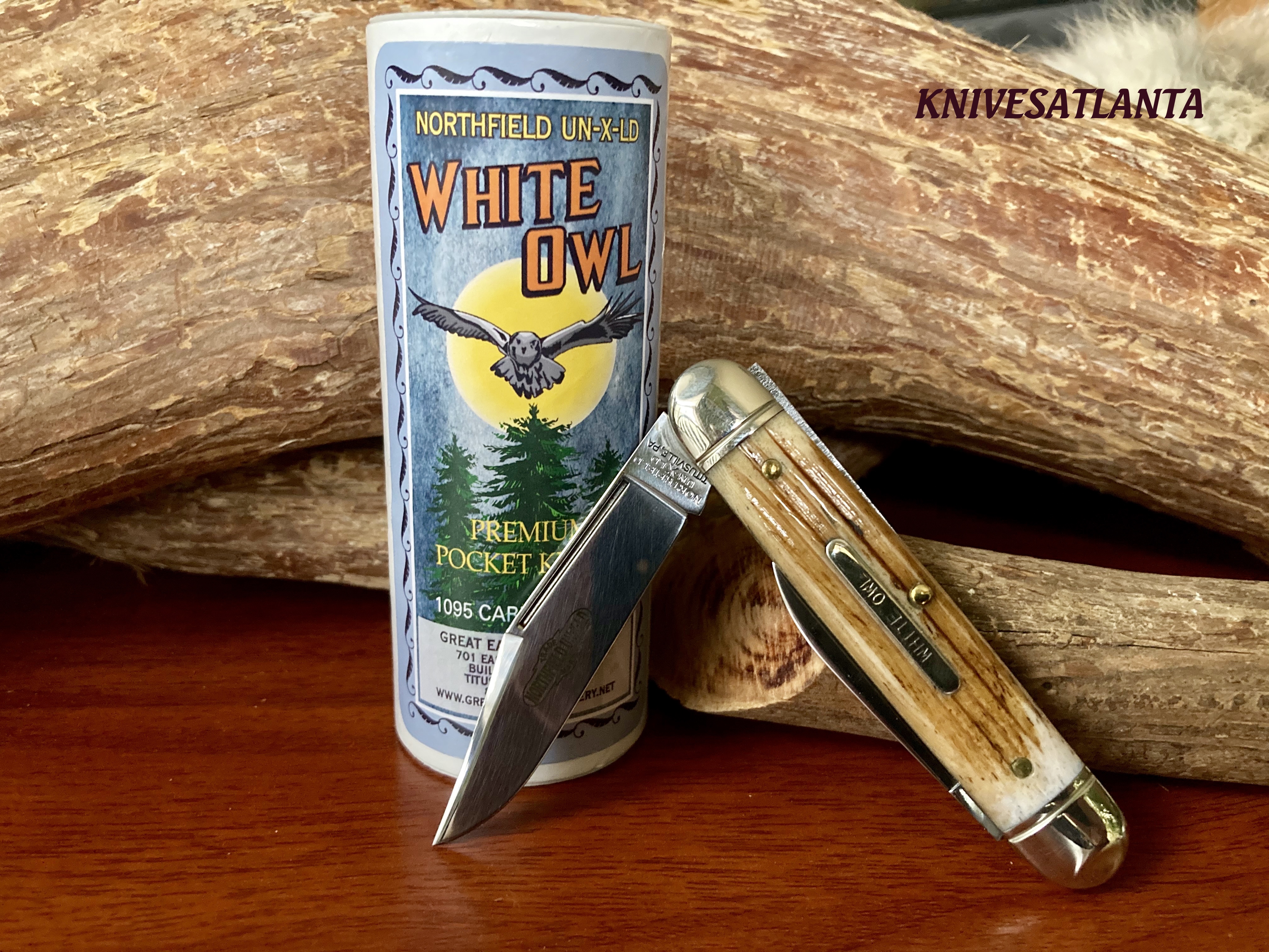 GEC Northfield UN-X-LD Cutlery White Owl ~ Cowhide Jigged Bone