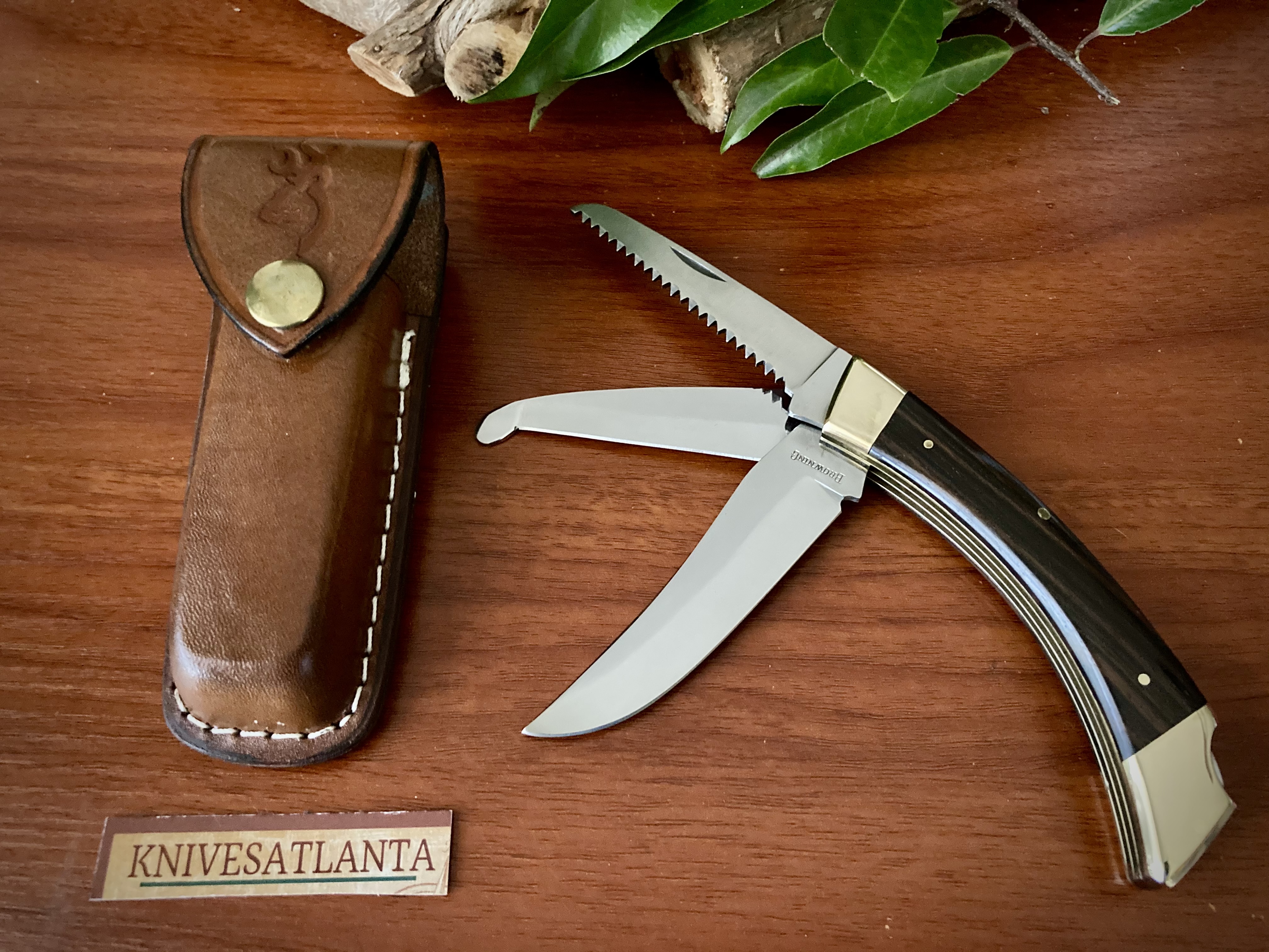 BROWNING BIG GAME KNIFE MODEL 503 WITH LEATHER SHEATH ~ Vintage