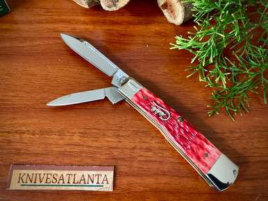 Case XX Dark Red Silver Script Gunstock ~ 2004 ~ Vintage