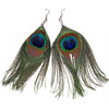  12 PACK  Peacock Feather Earrings 6535