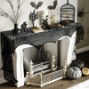 Halloween Decoration Black Lace Spiderweb Fireplace Mantle Scarf Cover