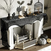 Halloween Decoration Black Lace Spiderweb Fireplace Mantle Scarf Cover