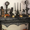 Halloween Decoration Black Lace Spiderweb Fireplace Mantle Scarf Cover