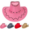 Straw Cowboy Hats Stitched Bulk Mix Colors | Adult1480CO UNISEX 22.5' Standard 