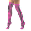 Pink and Black Striped Thigh High 8173