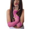 80's Long Fishnet Gloves 12 PACK PAIR- Hot Pink 1232
